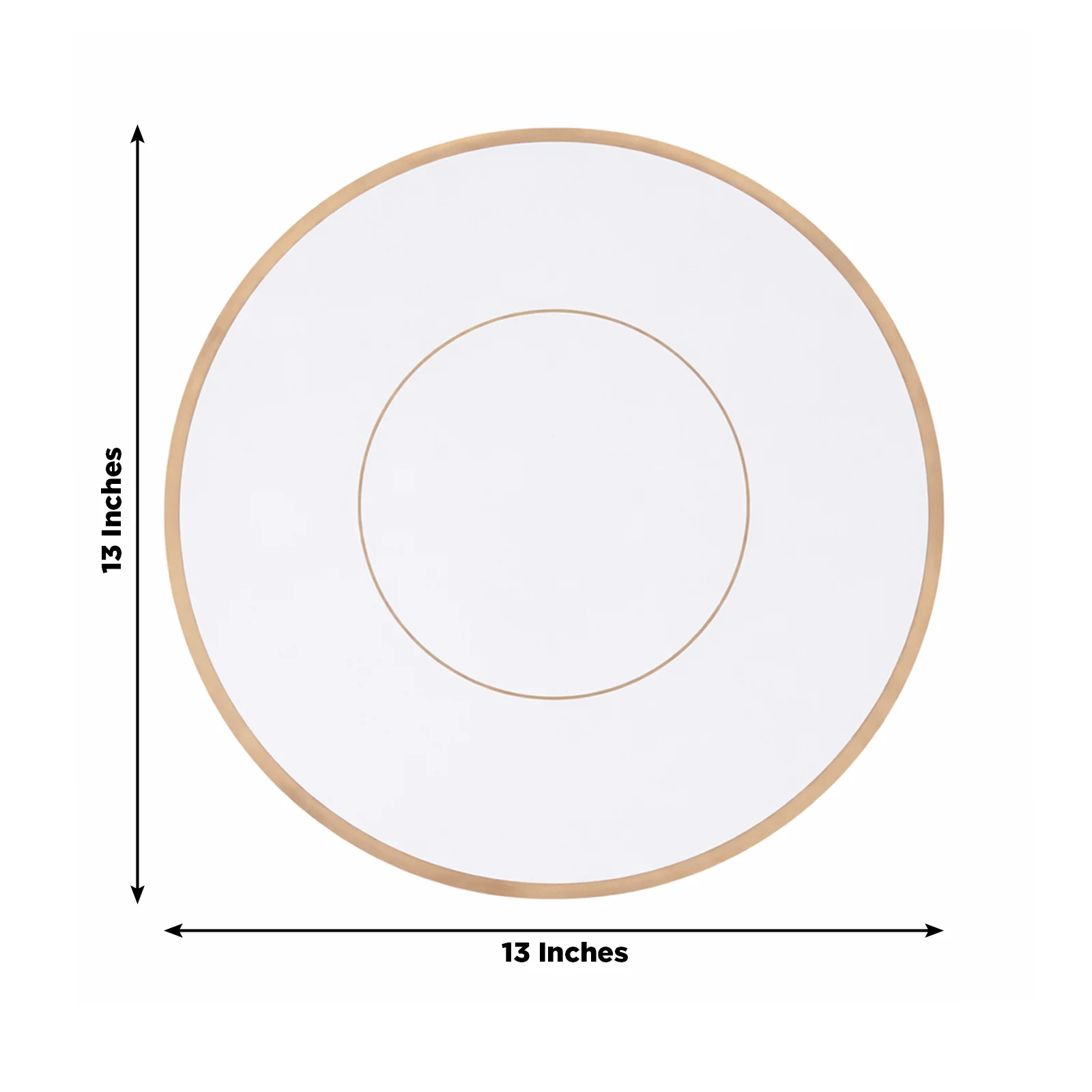 50 Pack Round Disposable Table Placemats 13" White with Gold Rim – Cardboard Charger Plates for Catering & Special Events, 128 GSM - Image 3