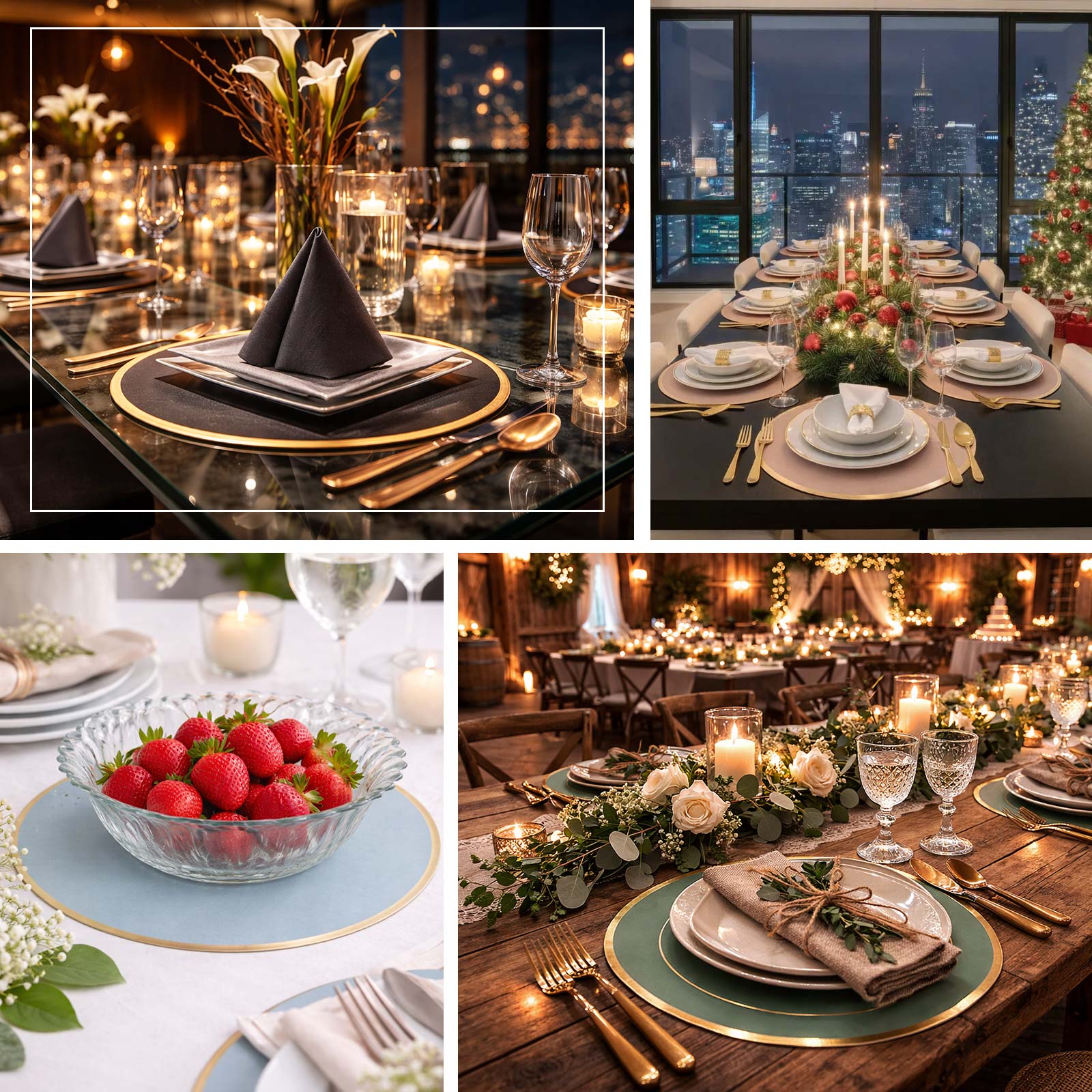50 Pack Round Disposable Table Placemats 13" White with Gold Rim – Cardboard Charger Plates for Catering & Special Events, 128 GSM - Image 5