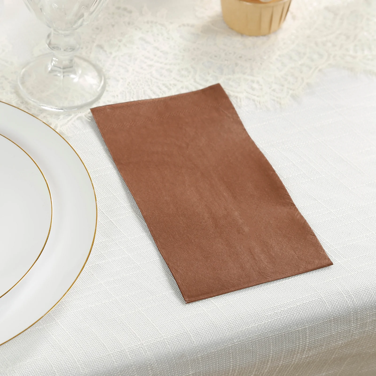 50-Pack Paper Napkins Cinnamon Brown - Soft Disposable 2-Ply Dinner Napkins for Weddings - Image 7