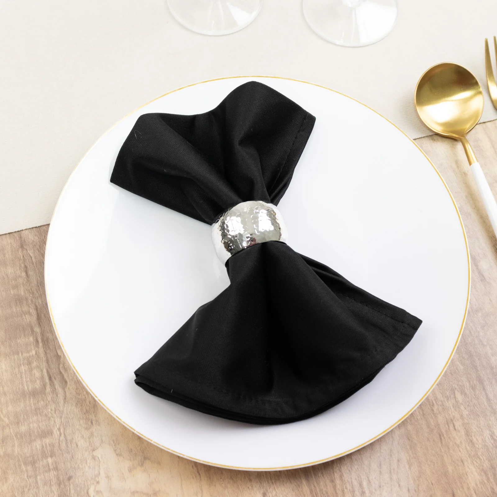5 Pack Black Scuba Napkins – 17"x17", Wrinkle-Free & Stain Resistant Cloth Napkins - Image 9