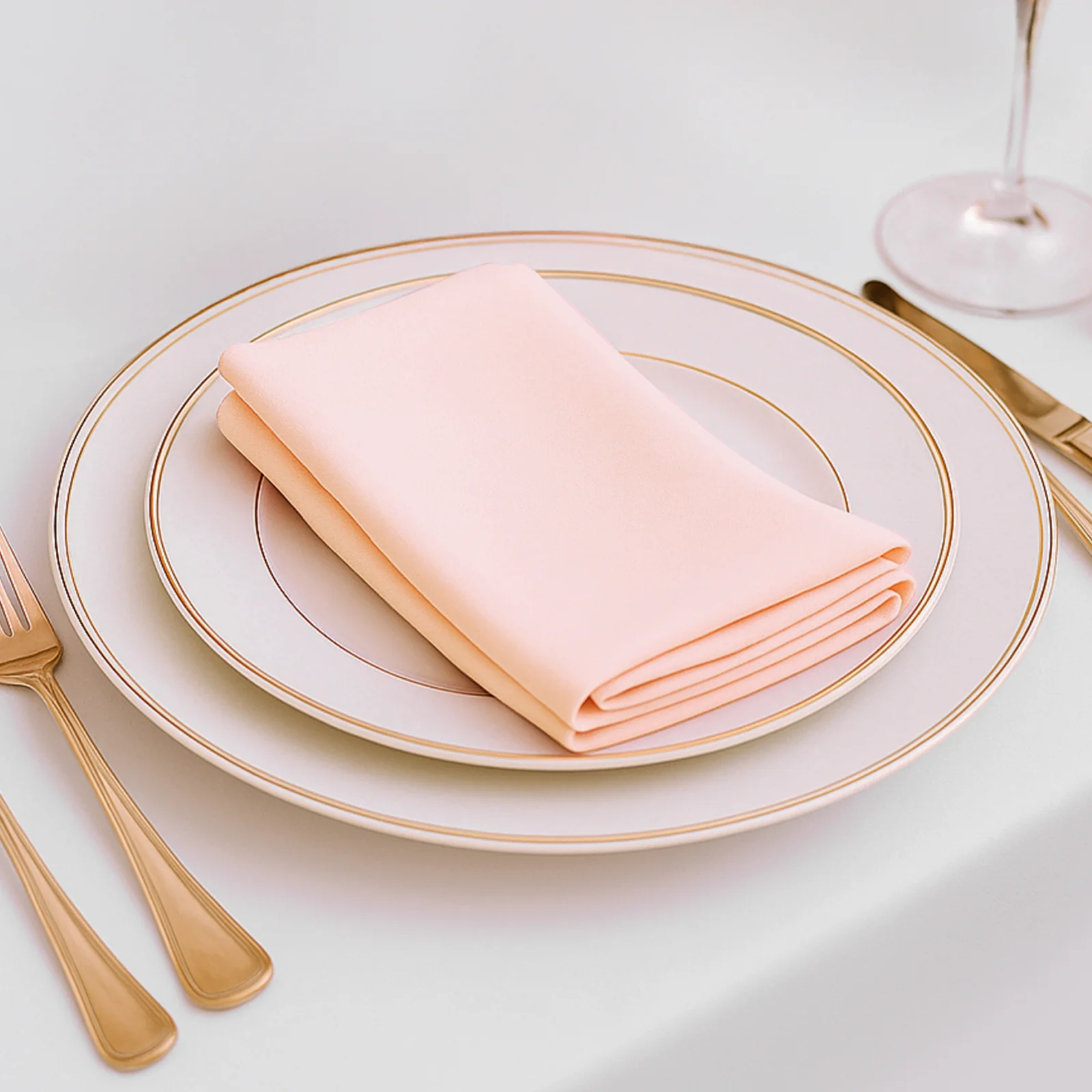 5 Pack Blush Scuba Napkins – 17"x17", Wrinkle-Free & Stain Resistant Cloth Napkins - Image 3
