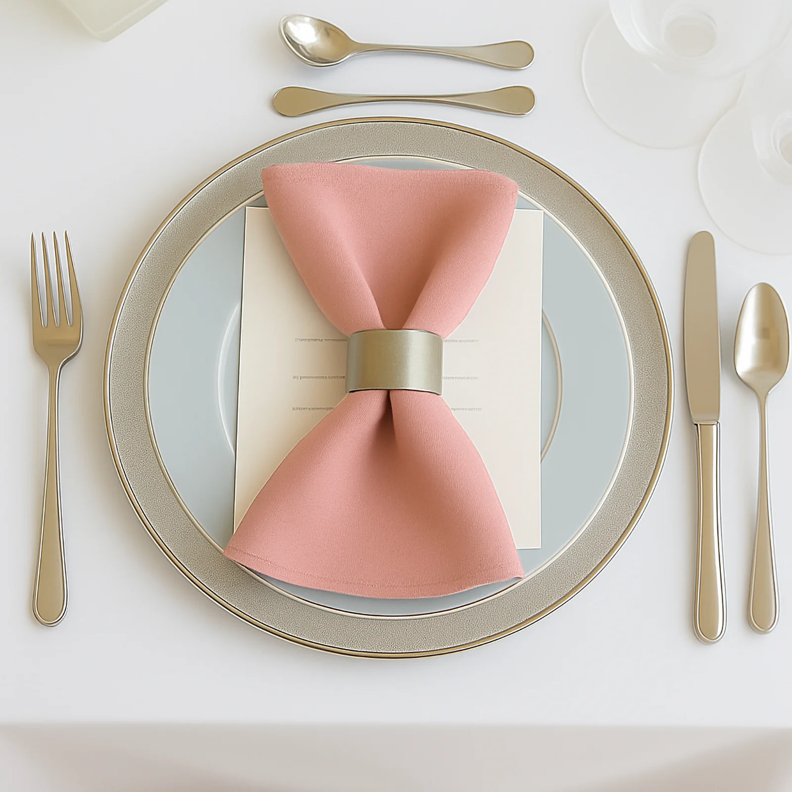 5 Pack Dusty Rose Scuba Napkins – 17"x17", Wrinkle-Free & Stain Resistant Cloth Napkins