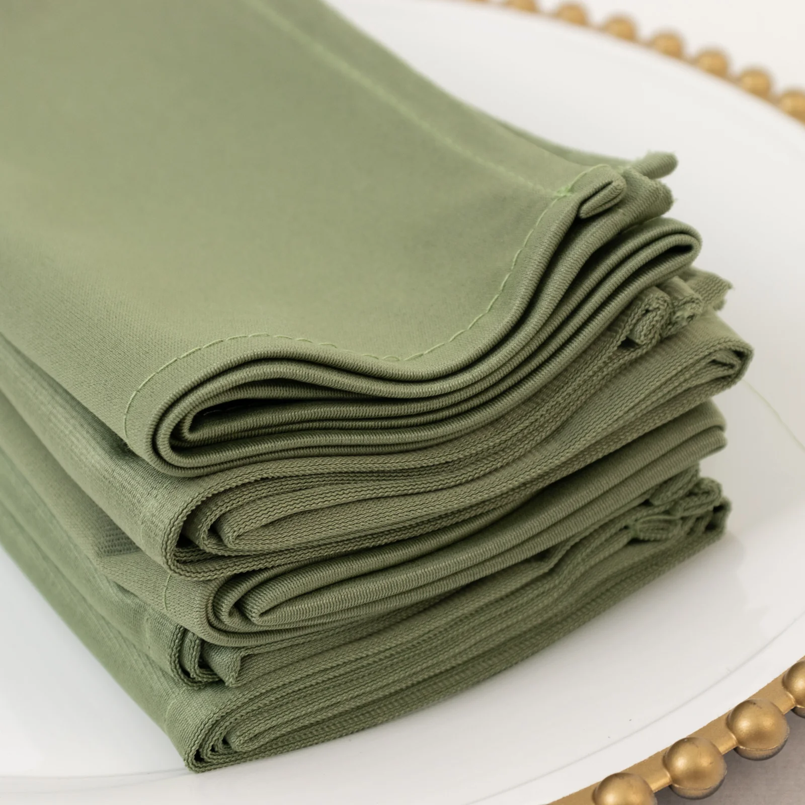 5 Pack Dusty Sage Green Scuba Napkins – 17"x17", Wrinkle-Free & Stain Resistant Cloth Napkins - Image 2