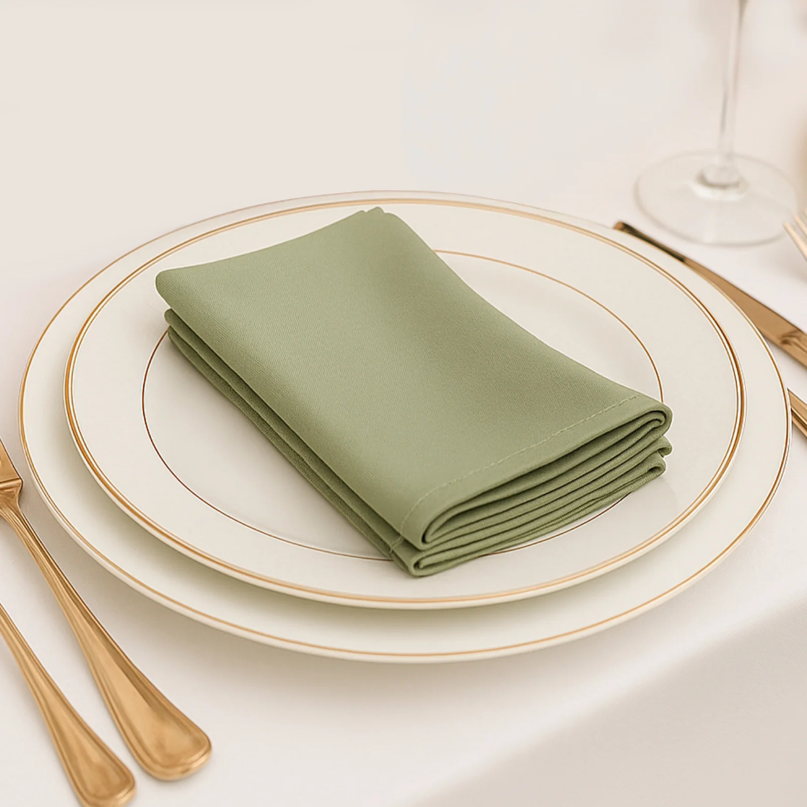5 Pack Dusty Sage Green Scuba Napkins – 17"x17", Wrinkle-Free & Stain Resistant Cloth Napkins - Image 3