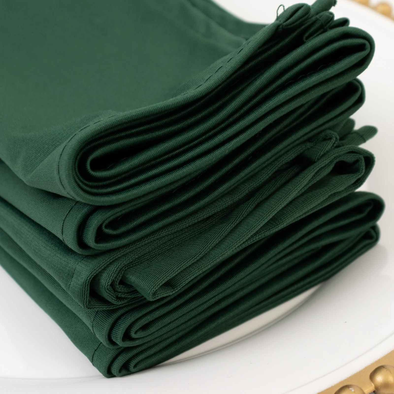 5 Pack Hunter Emerald Green Scuba Napkins – 17"x17", Wrinkle-Free & Stain Resistant Cloth Napkins - Image 2