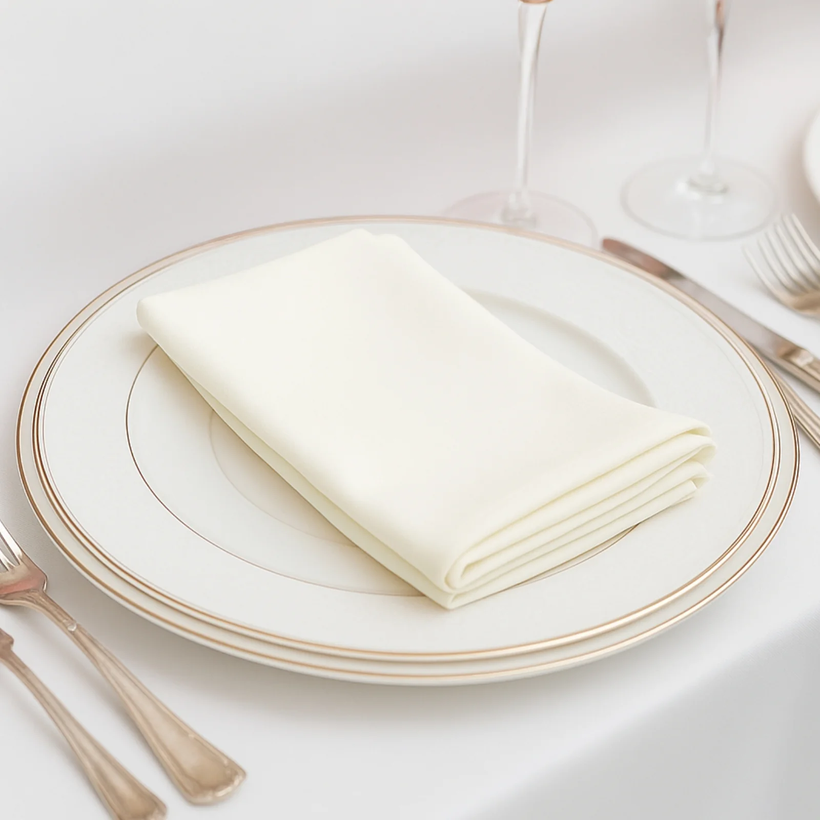 5 Pack Ivory Scuba Napkins – 17"x17", Wrinkle-Free & Stain Resistant Cloth Napkins - Image 3