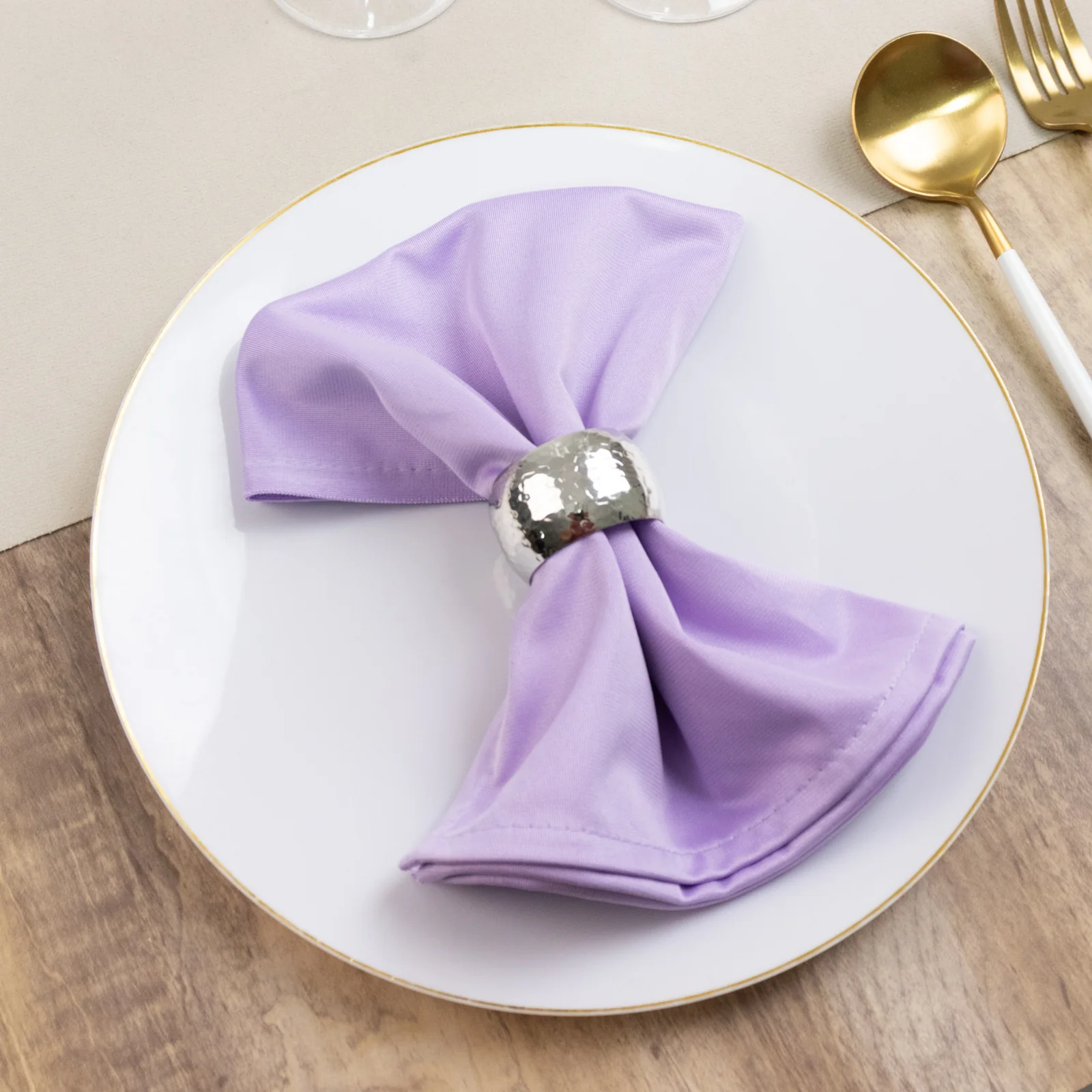 5 Pack Lavender Lilac Scuba Napkins – 17"x17", Wrinkle-Free & Stain Resistant Cloth Napkins - Image 9