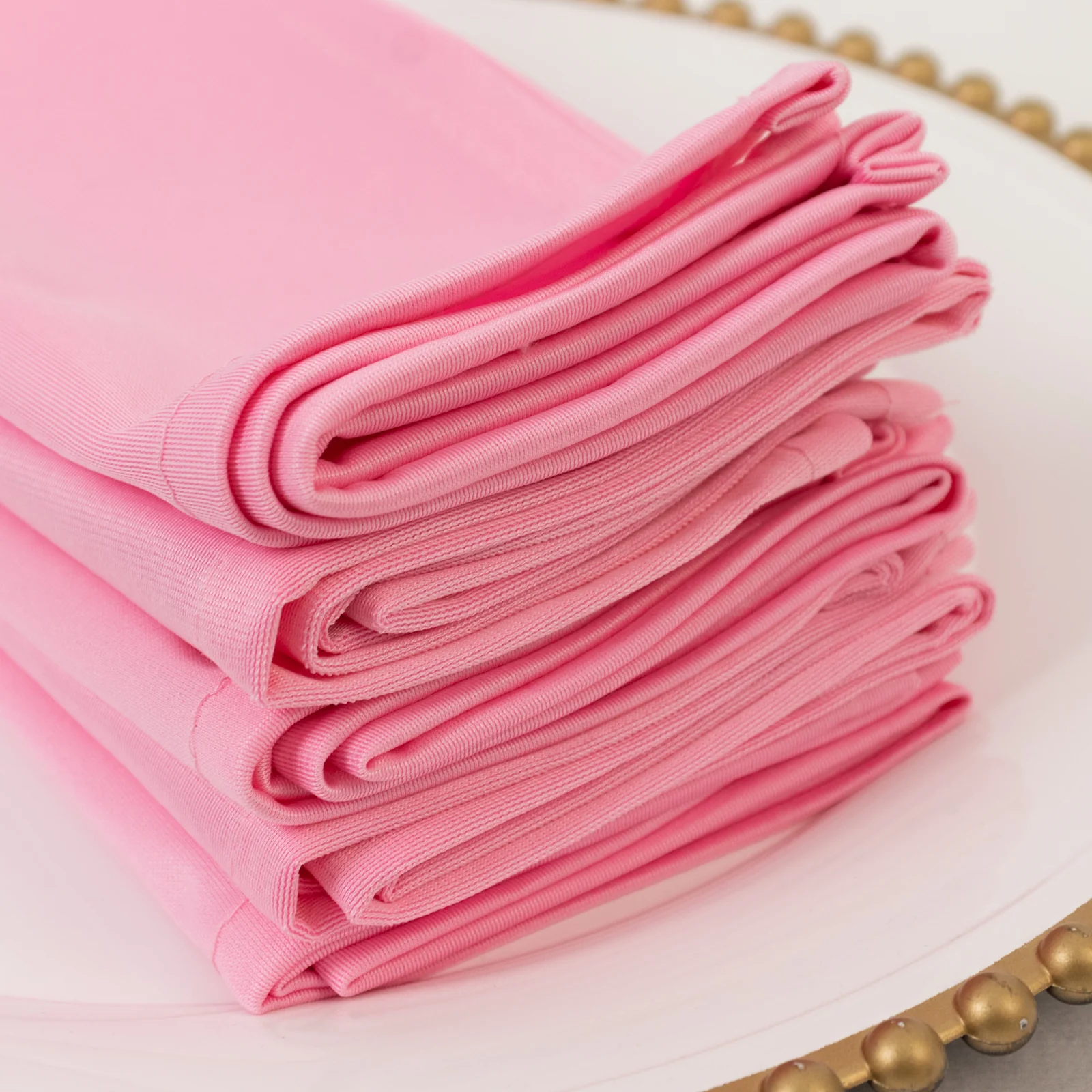 5 Pack Pink Scuba Napkins – 17"x17", Wrinkle-Free & Stain Resistant Cloth Napkins - Image 5