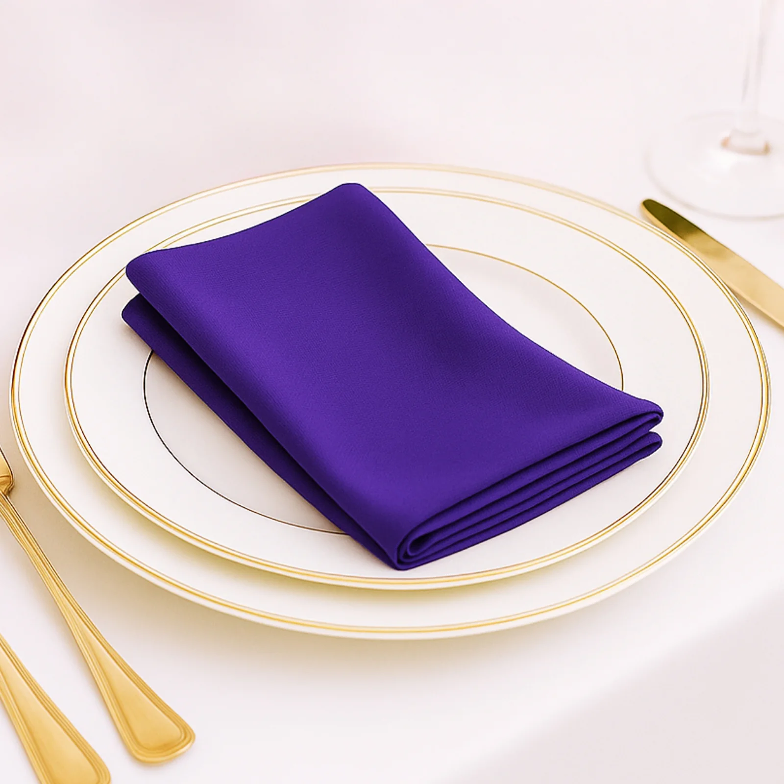 5 Pack Purple Scuba Napkins – 17"x17", Wrinkle-Free & Stain Resistant Cloth Napkins - Image 3