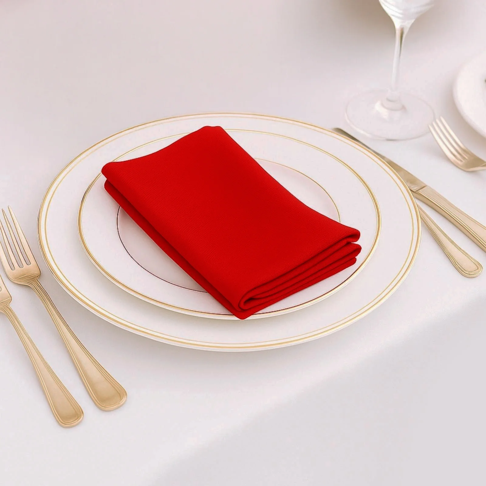 5 Pack Red Scuba Napkins – 17"x17", Wrinkle-Free & Stain Resistant Cloth Napkins - Image 3