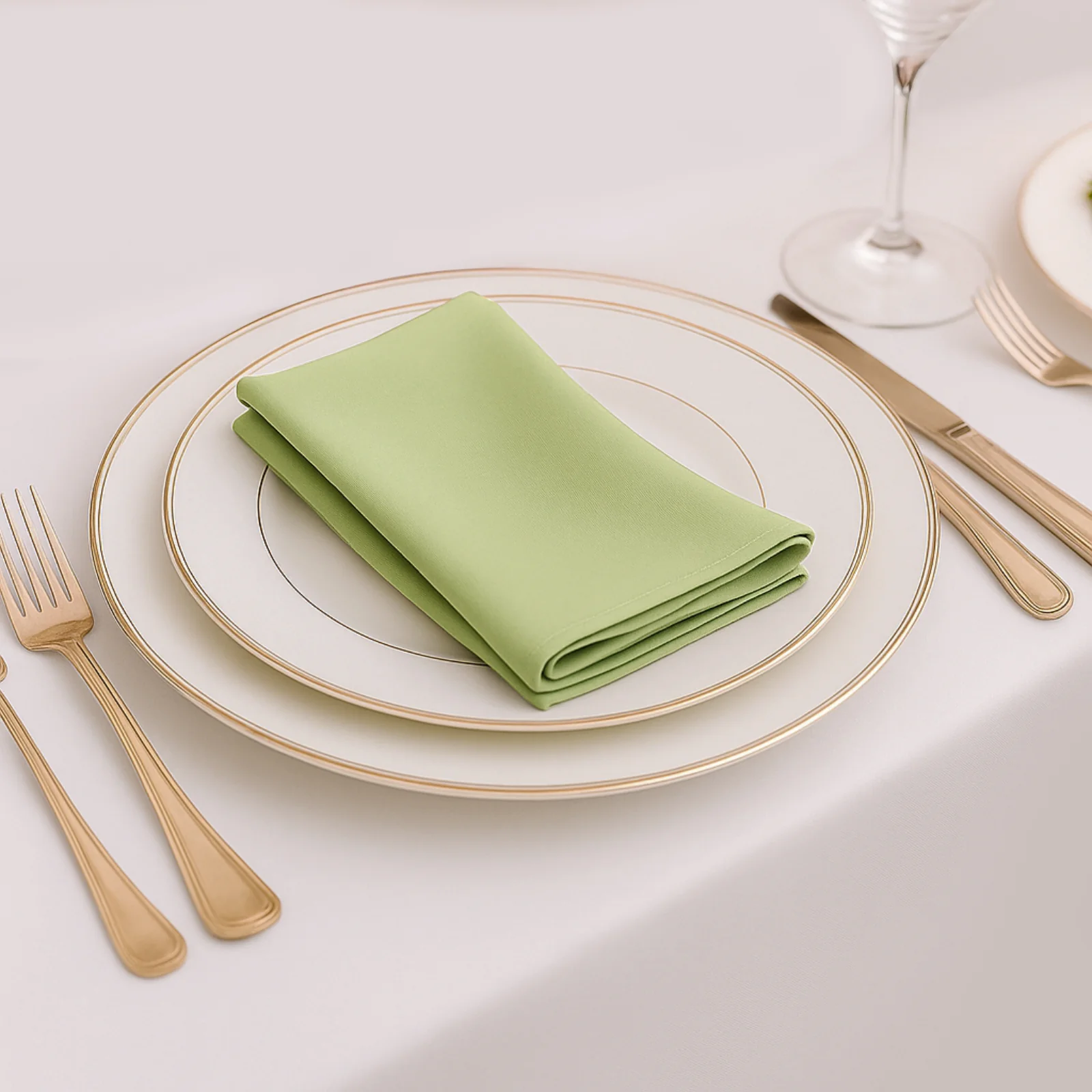 5 Pack Sage Green Scuba Napkins – 17"x17", Wrinkle-Free & Stain Resistant Cloth Napkins - Image 7