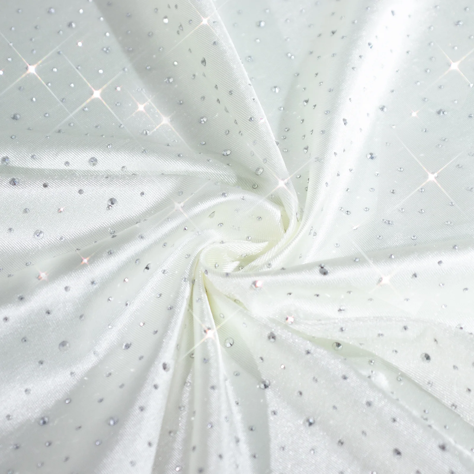 5-Pack Pearl White Scuba Polyester Napkins with Rhinestone Accents – 20"x20" Wrinkle-Free Reusable Cloth Napkins - Image 7