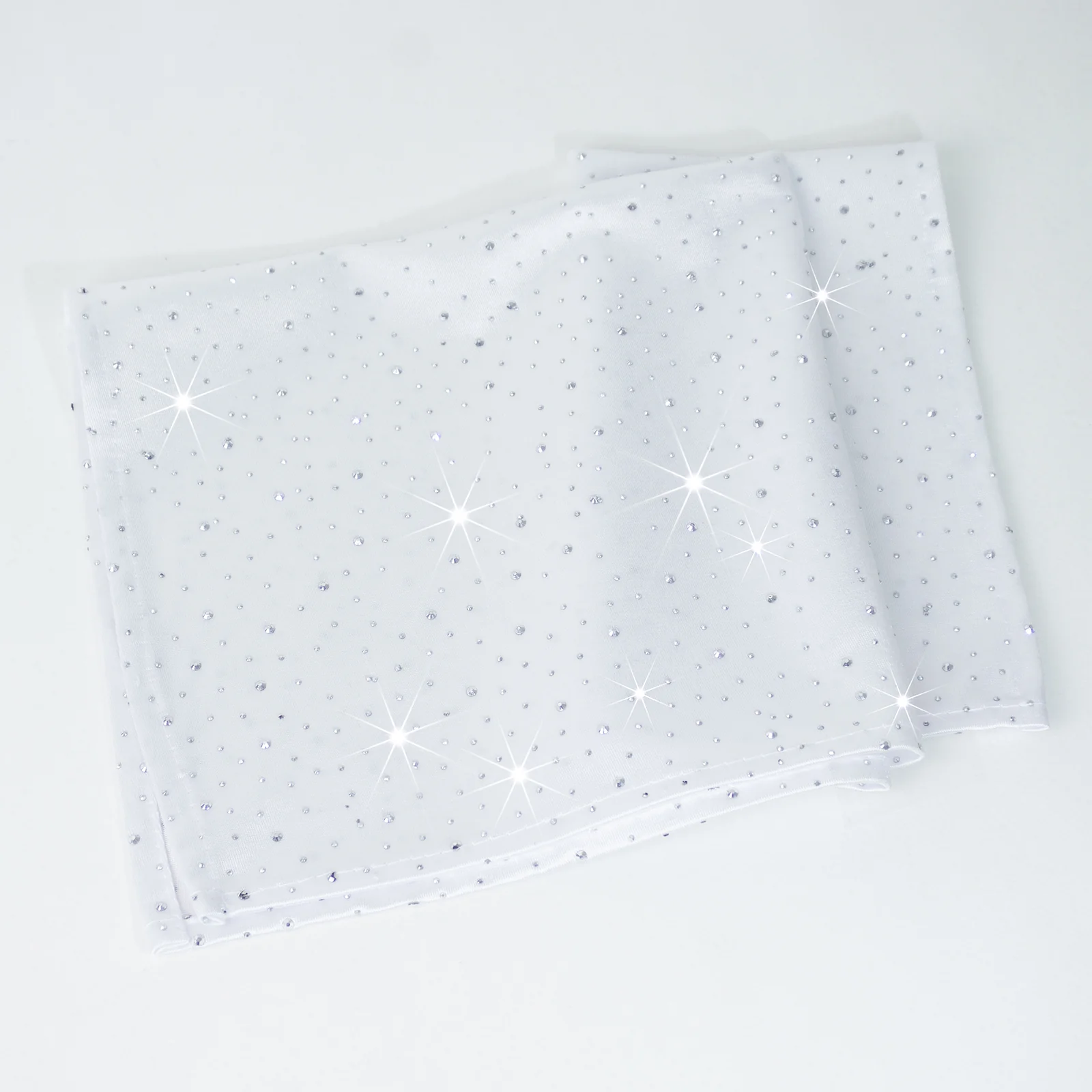 5-Pack White Scuba Polyester Napkins with Rhinestone Accents – 20"x20" Wrinkle-Free Reusable Cloth Napkins - Image 2