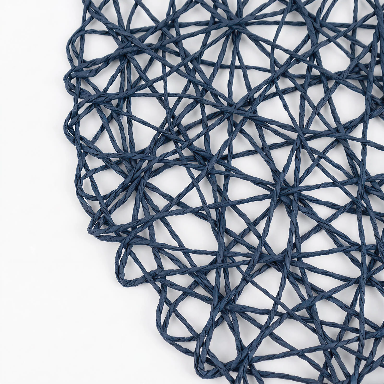6-Pack Table Placemats Woven Fiber Design Denim Blue Round - Disposable Mats for Dining and Events 15" - Image 7