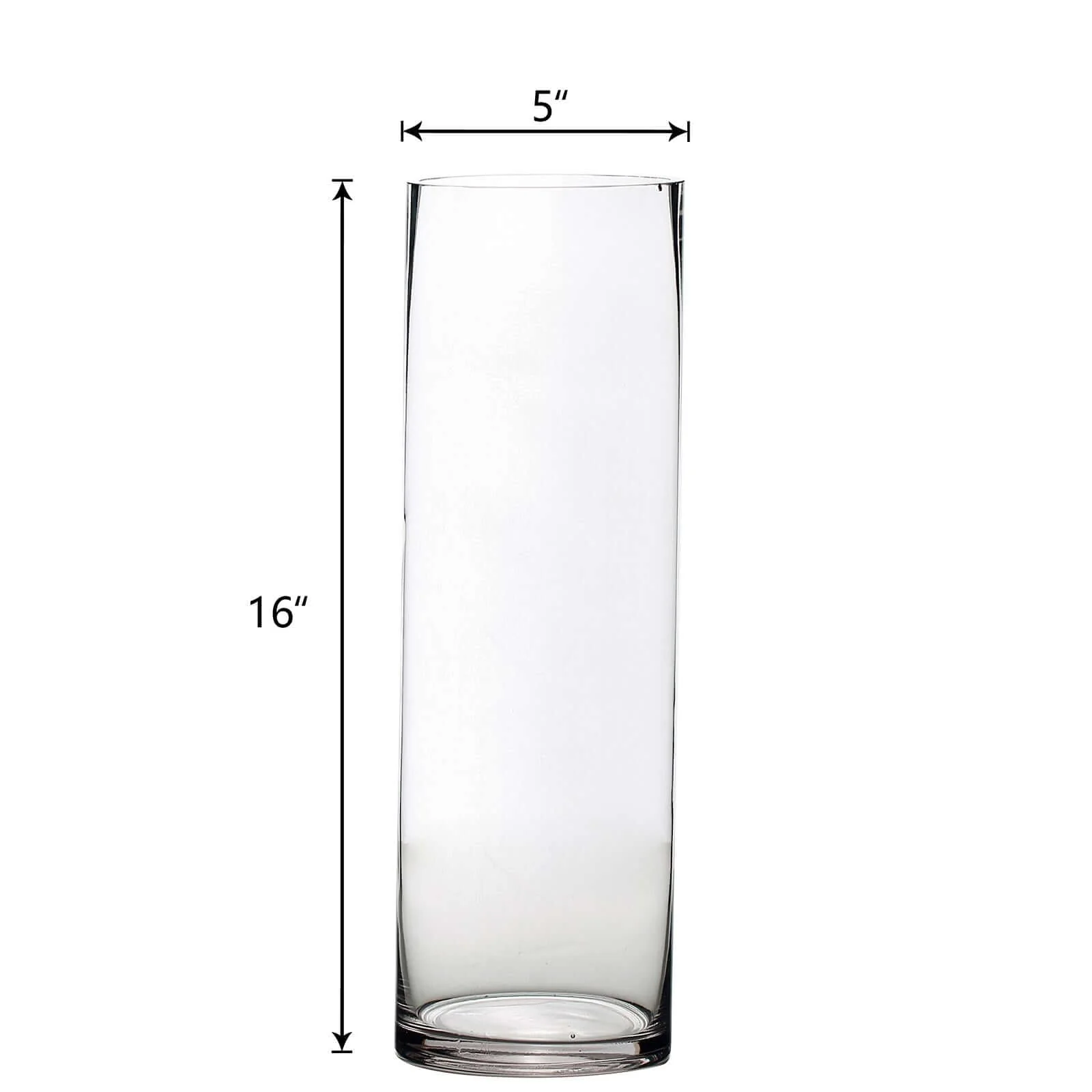 6-Pack Glass Flower Vases Cylinder Design Heavy Duty Clear - Stylish Centerpieces for Weddings 16" - Image 3