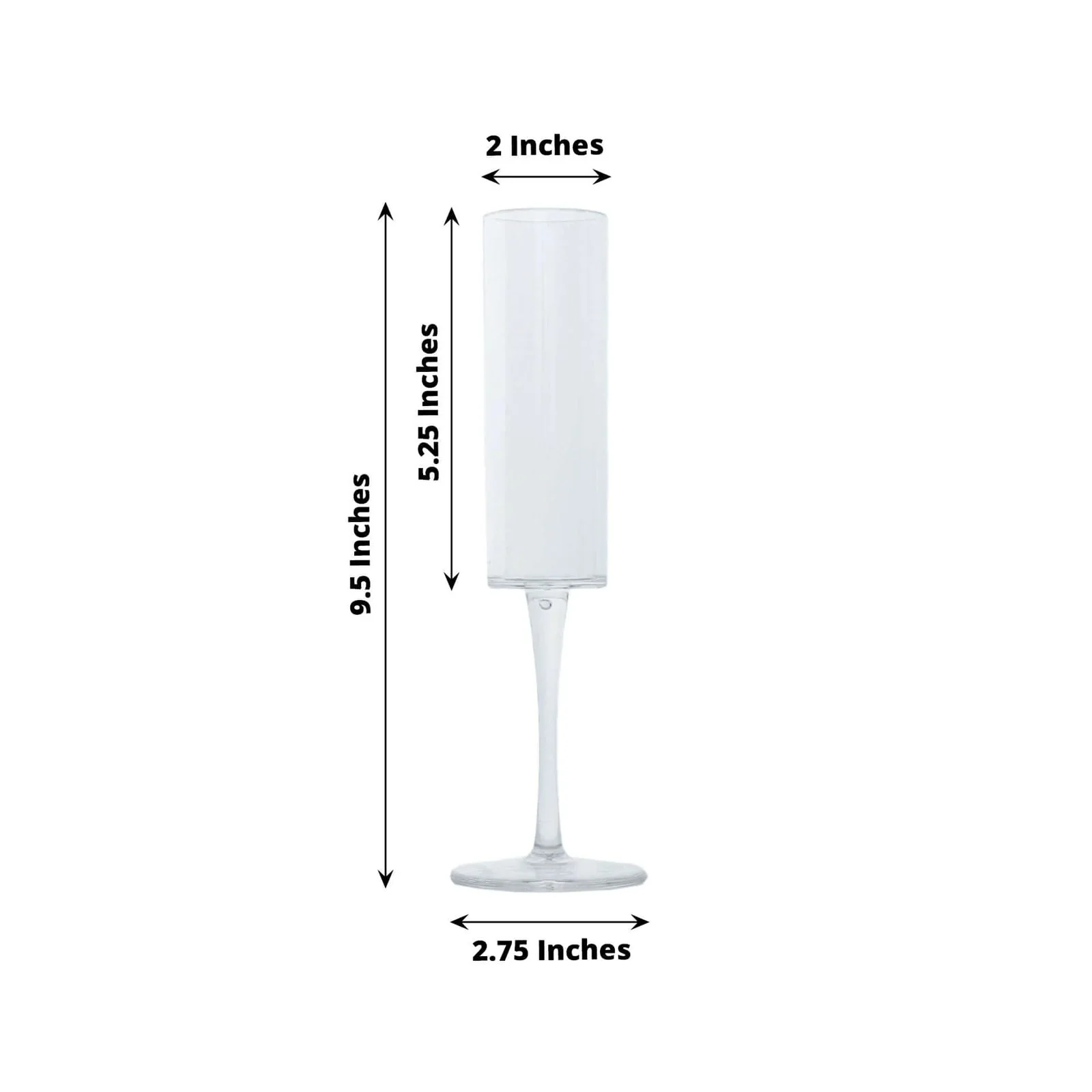 6-Pack Plastic Wine Mimosa Goblets Clear Cylindrical Shape - Reusable Champagne Flute Glasses 9.5" Tall 6oz - Image 3
