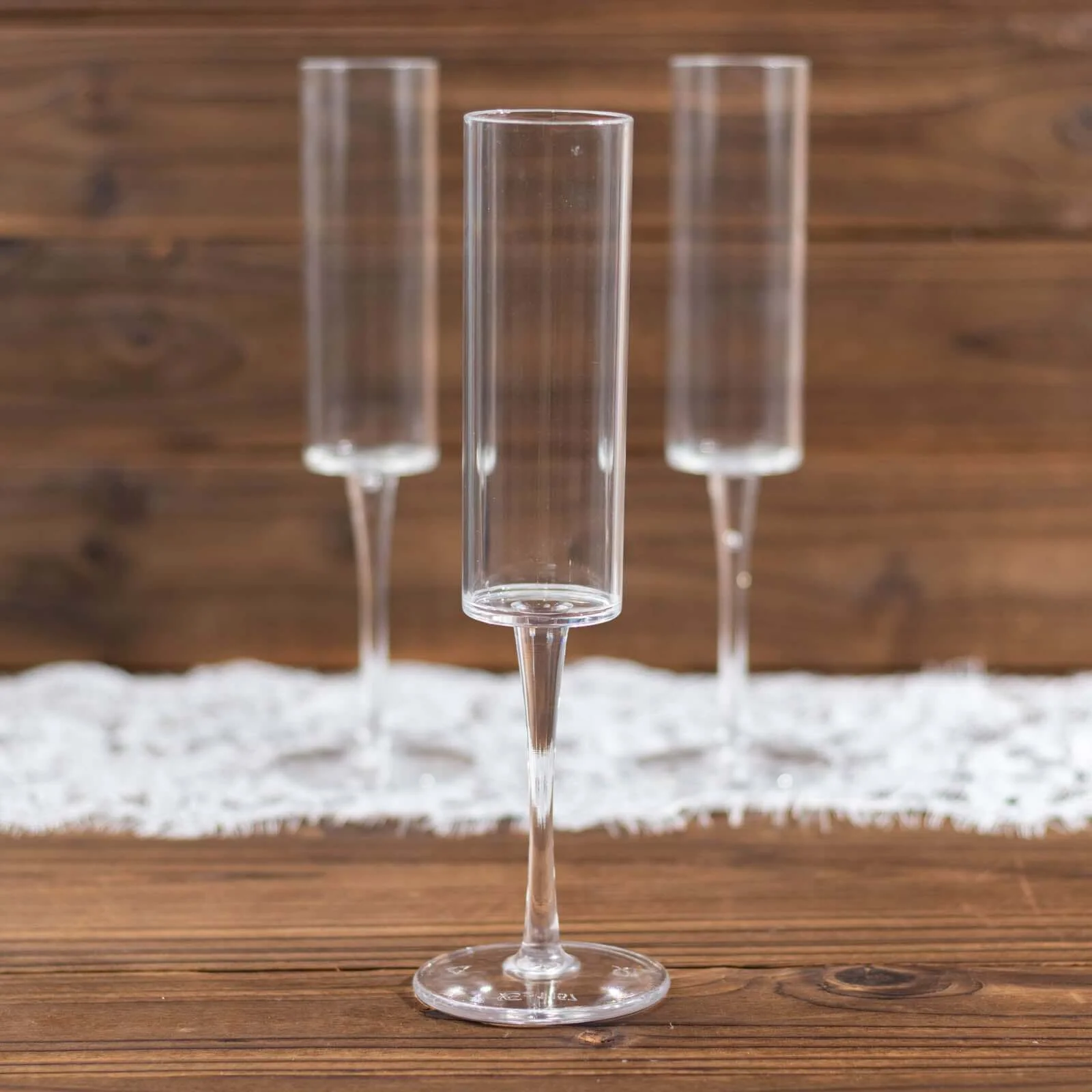 6-Pack Plastic Wine Mimosa Goblets Clear Cylindrical Shape - Reusable Champagne Flute Glasses 9.5" Tall 6oz - Image 7