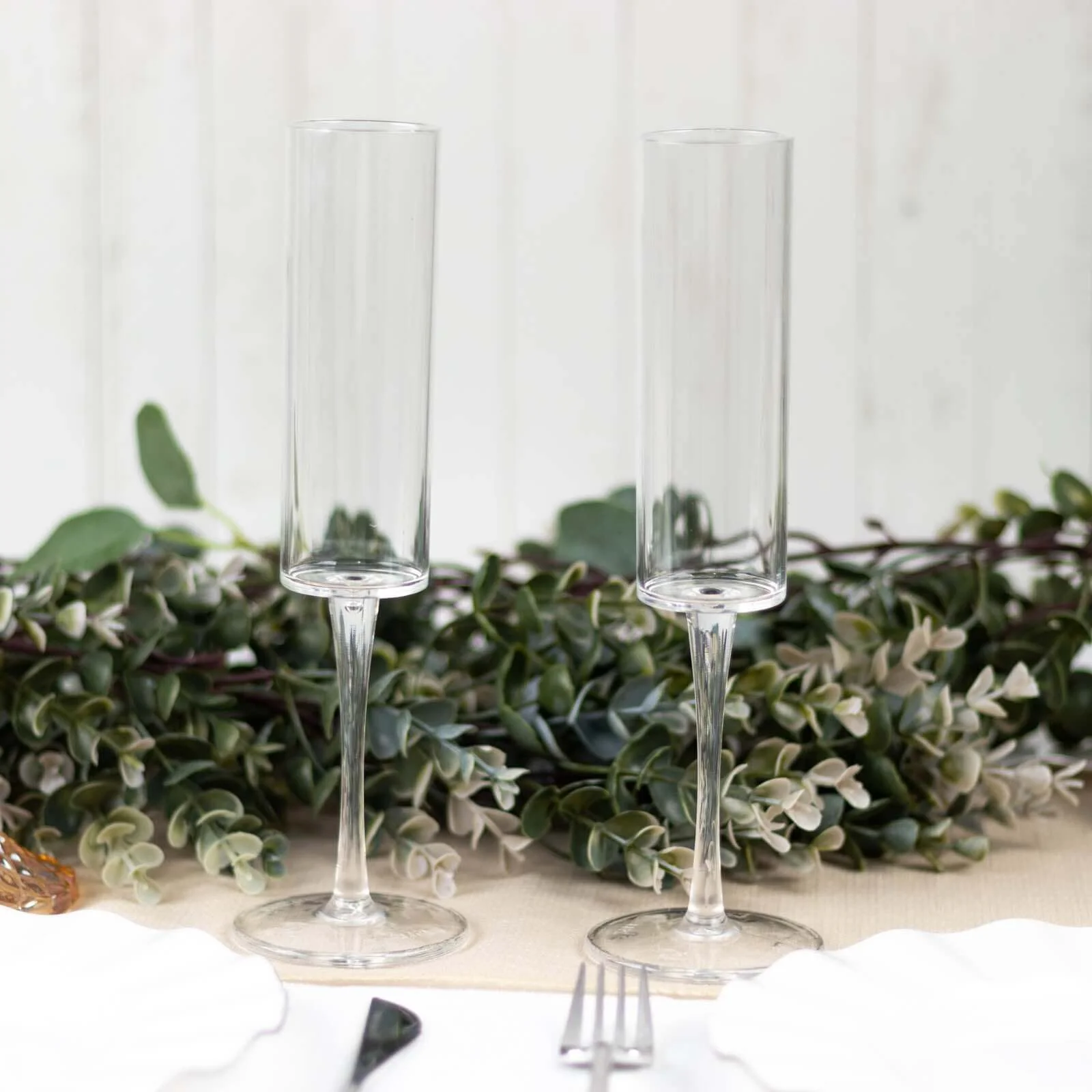 6-Pack Plastic Wine Mimosa Goblets Clear Cylindrical Shape - Reusable Champagne Flute Glasses 9.5" Tall 6oz - Image 8