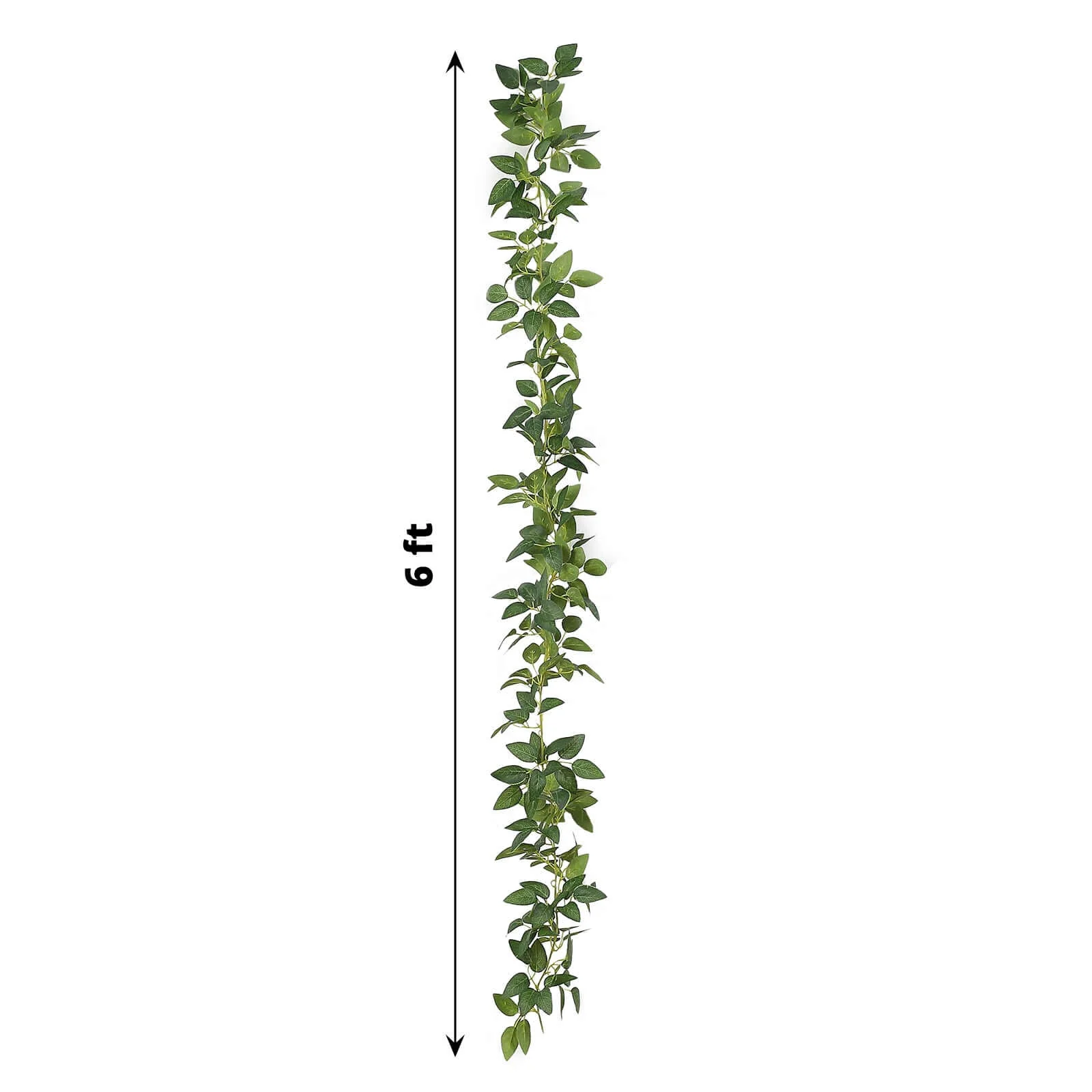 6ft Real Touch Green Artificial Silk Rose Leaf Hanging Vine, Flexible Greenery Table Garland - Image 3