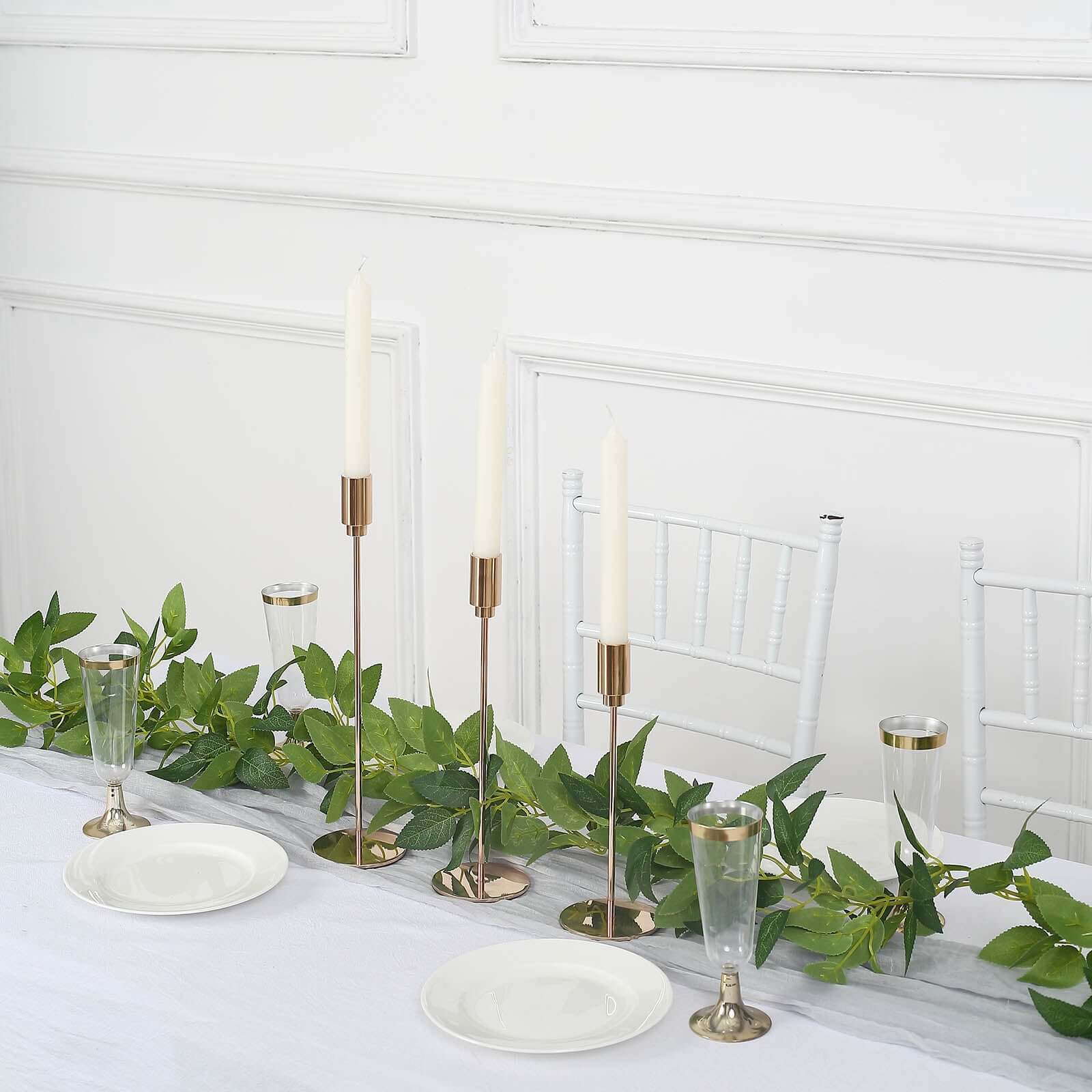 6ft Real Touch Green Artificial Silk Rose Leaf Hanging Vine, Flexible Greenery Table Garland - Image 7