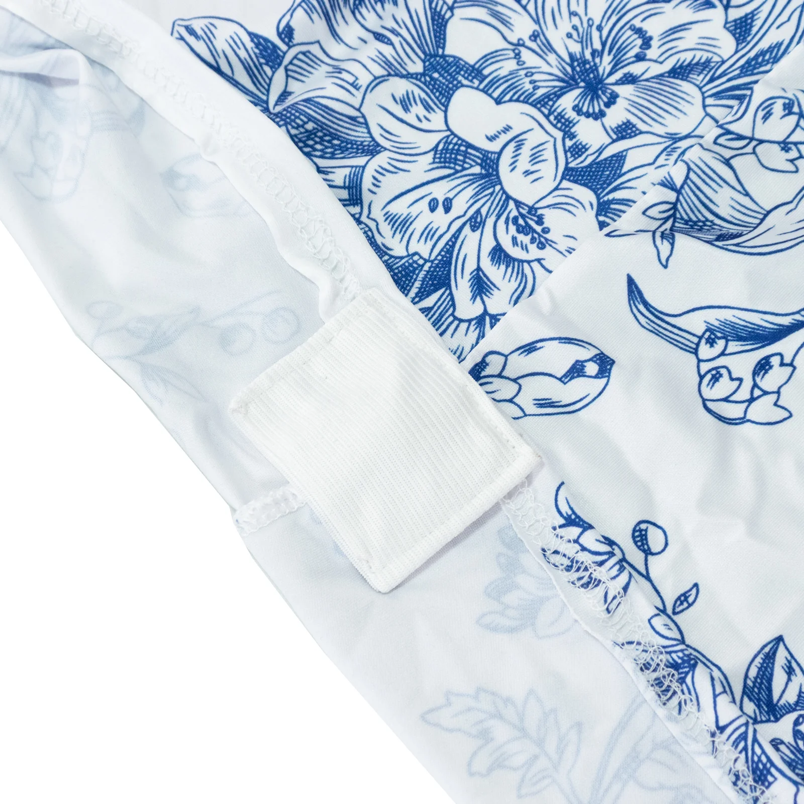 6ft Spandex Fitted Rectangle Tablecloth – White & Blue French Toile Wrinkle-Free Stretch Table Cover - Image 5