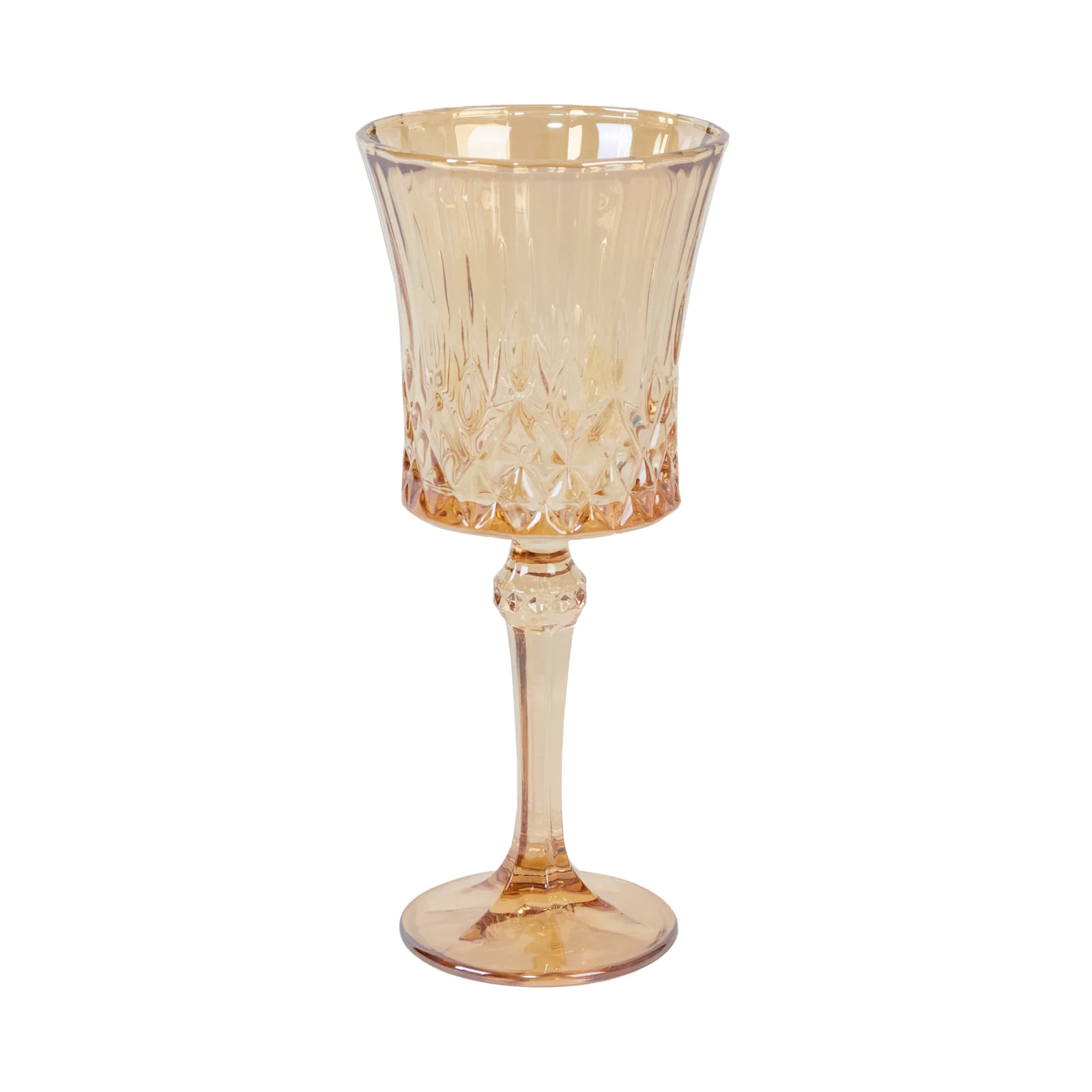 6 Pack 9oz Crystal Cut Glass Goblets Amber Gold – Elegant Vintage Wine, Water & Cocktail Glasses for Table Settings - Image 6