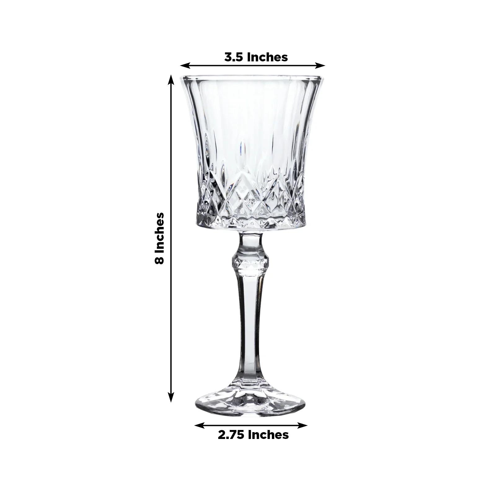 6 Pack 9oz Crystal Cut Glass Goblets Clear – Elegant Vintage Wine, Water & Cocktail Glasses for Table Settings - Image 2