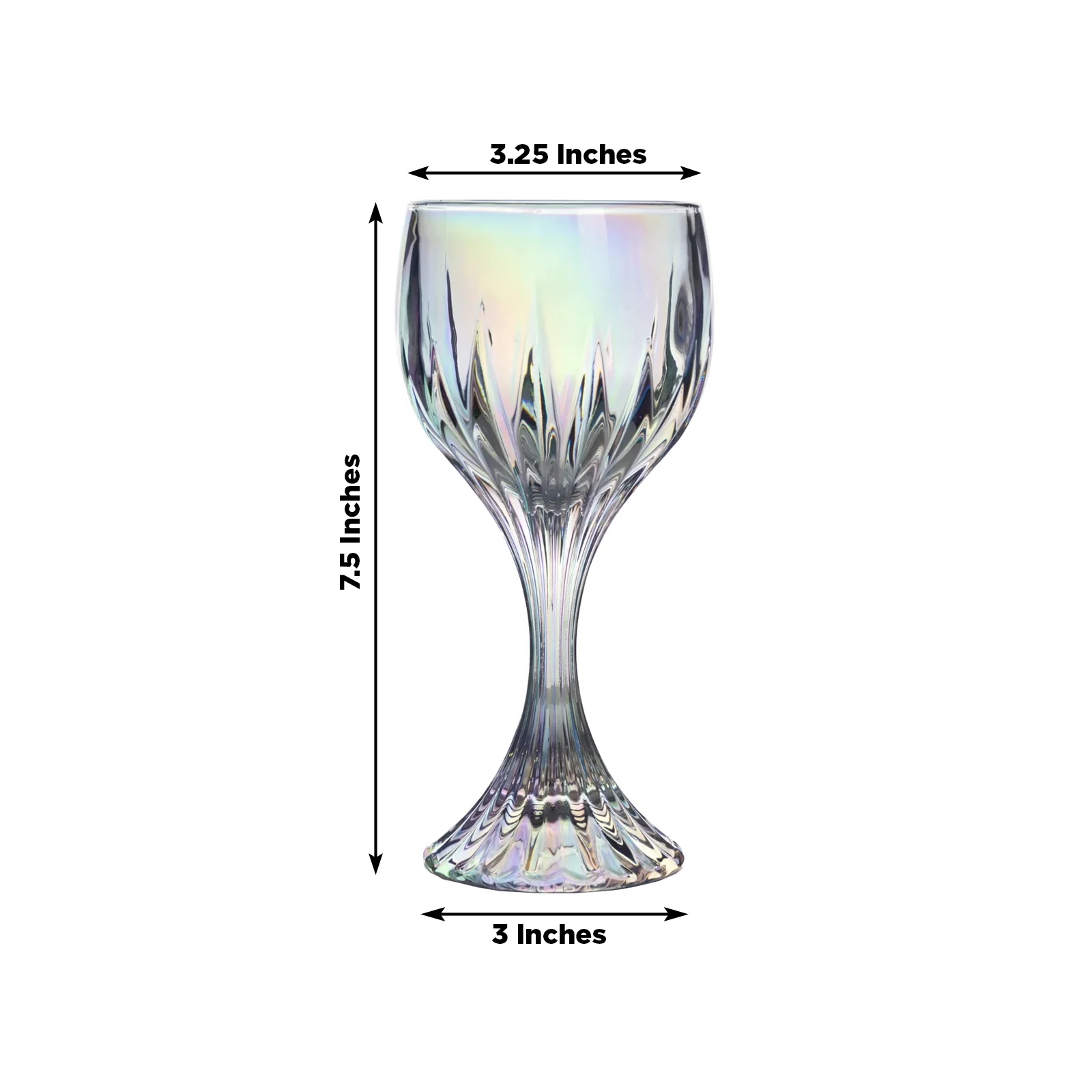 6 Pack Prism Cut Crystal Wine Glass Goblets – Iridescent Clear 10oz Stemware Set for Red & White Wine - Image 2