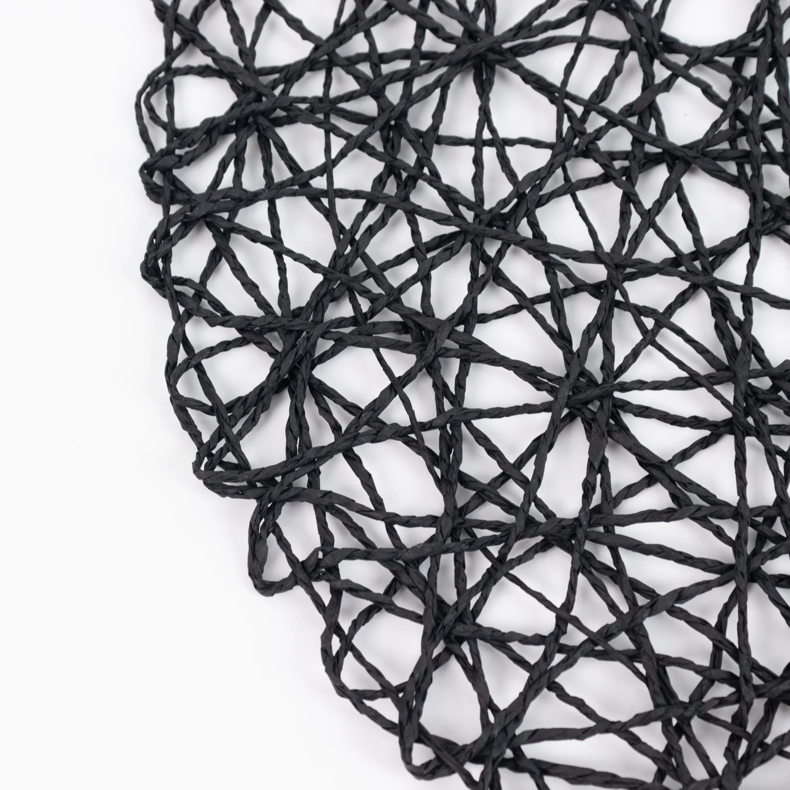 6-Pack Table Placemats Woven Fiber Design Black Round - Disposable Mats for Dining and Events 15" - Image 9
