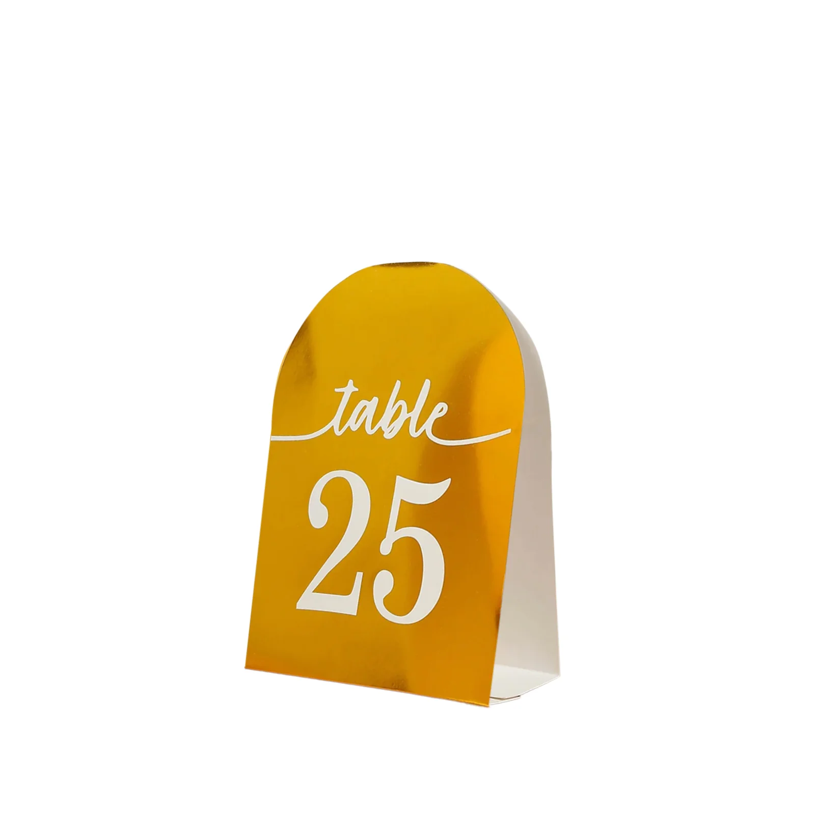 25-Pack 7" Disposable Table Numbers, Metallic Gold Free Standing Double Sided Table Number Place Cards with White Numbers 1-25 - Image 6