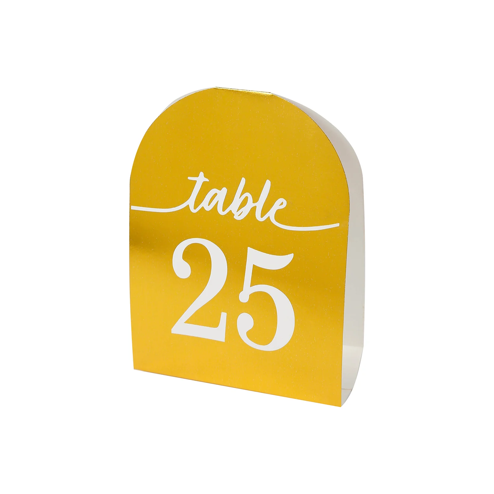 25-Pack 7" Disposable Table Numbers, Metallic Gold Free Standing Double Sided Table Number Place Cards with White Numbers 1-25 - Image 9