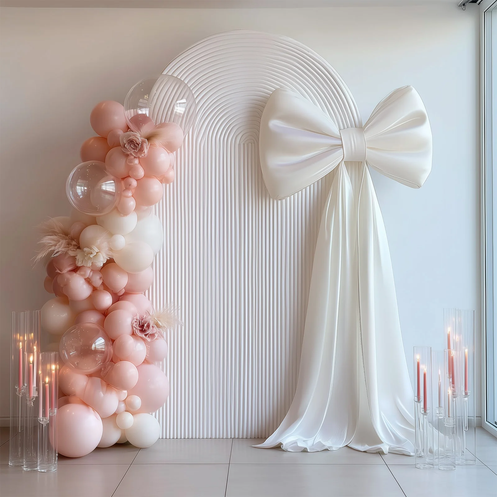 7ft Giant White Bow Tie Décor for Backdrops – Wedding & Event Photo Booth Decoration - Image 6