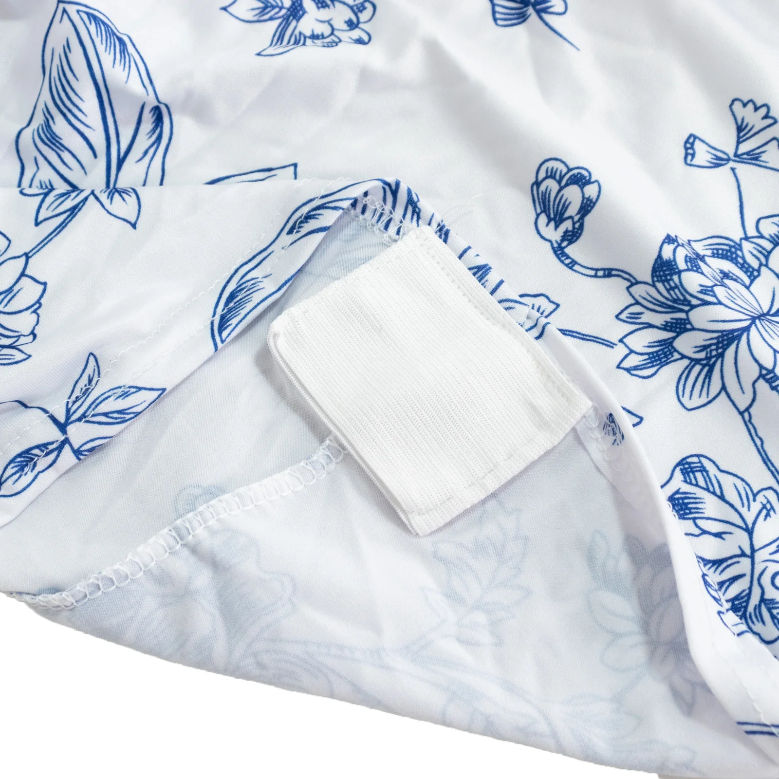 8ft Spandex Fitted Rectangle Tablecloth – White & Blue French Toile Wrinkle-Free Stretch Table Cover - Image 5