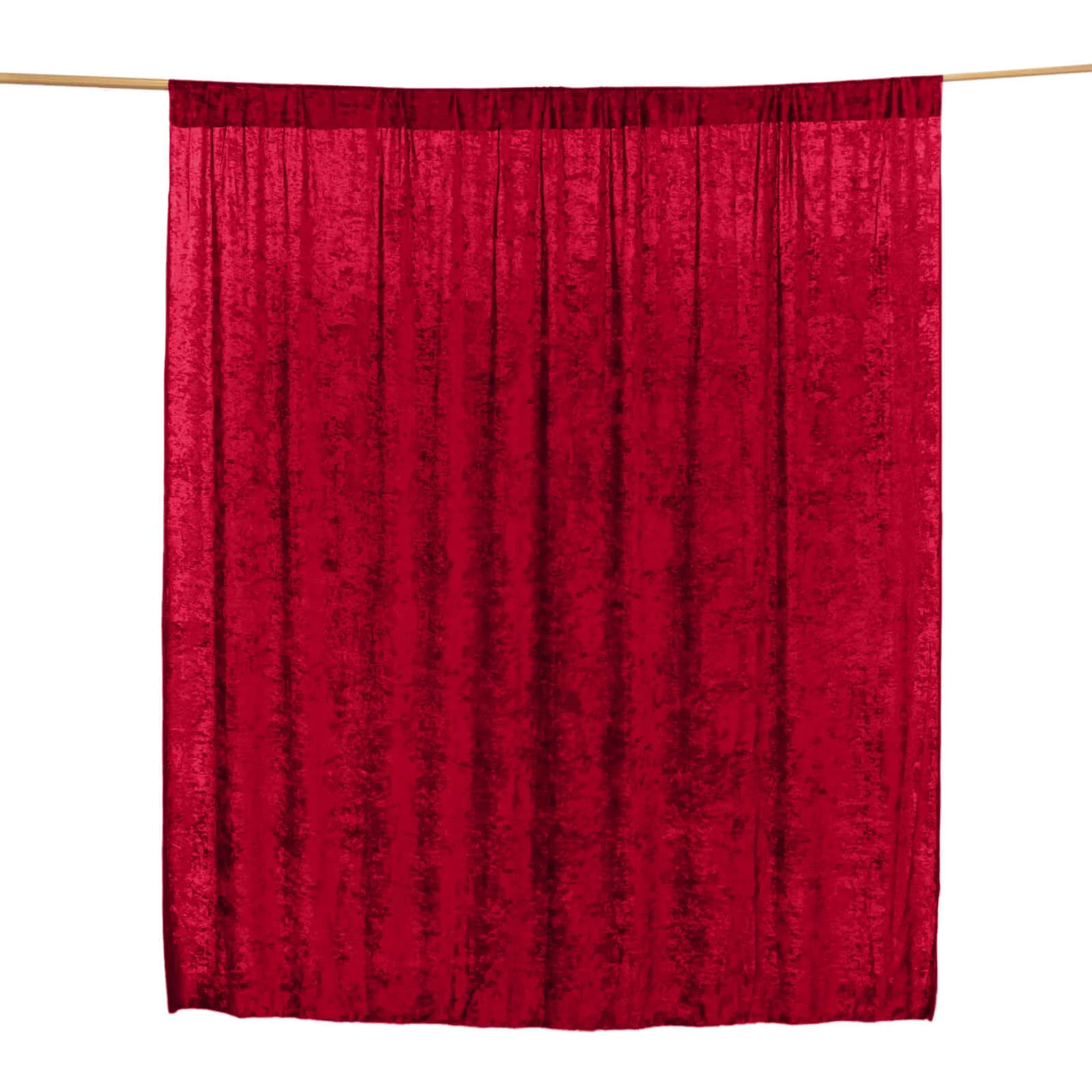 Red Crushed Velvet Backdrop Curtain – 8ft x 8ft Event Drape with Rod Pocket, Privacy Panel for Photo Booths & Events