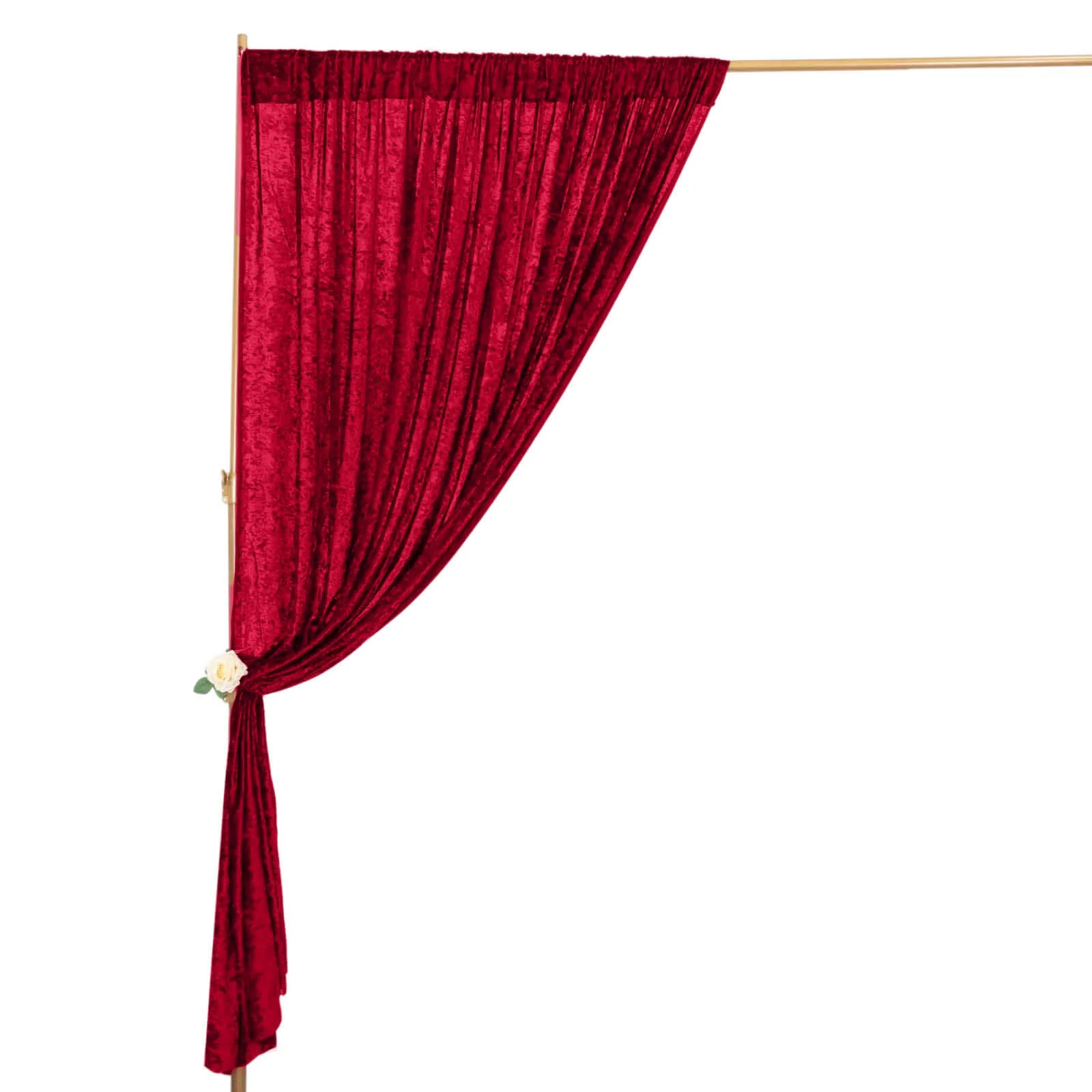 Red Crushed Velvet Backdrop Curtain – 8ft x 8ft Event Drape with Rod Pocket, Privacy Panel for Photo Booths & Events - Image 2
