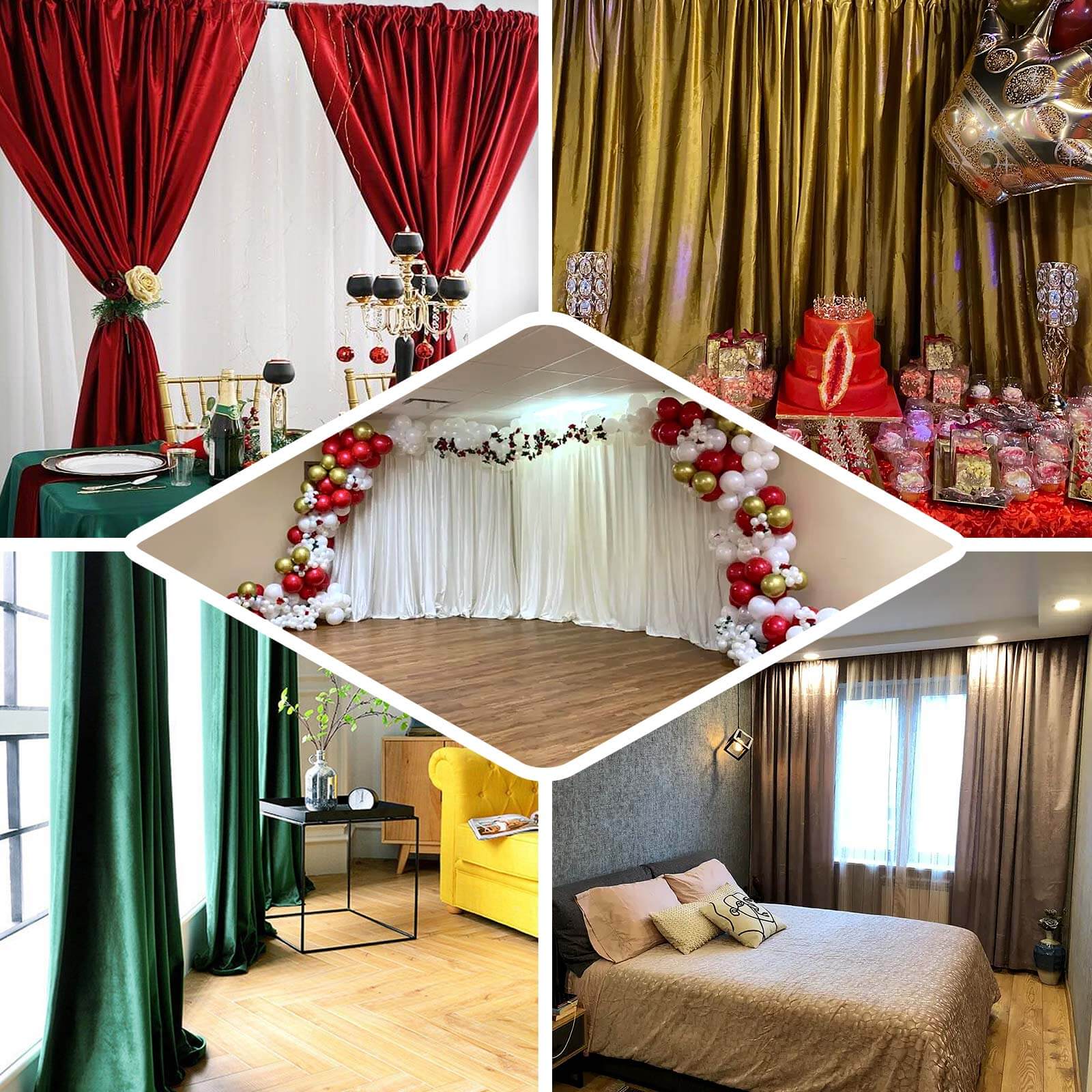 Red Crushed Velvet Backdrop Curtain – 8ft x 8ft Event Drape with Rod Pocket, Privacy Panel for Photo Booths & Events - Image 5