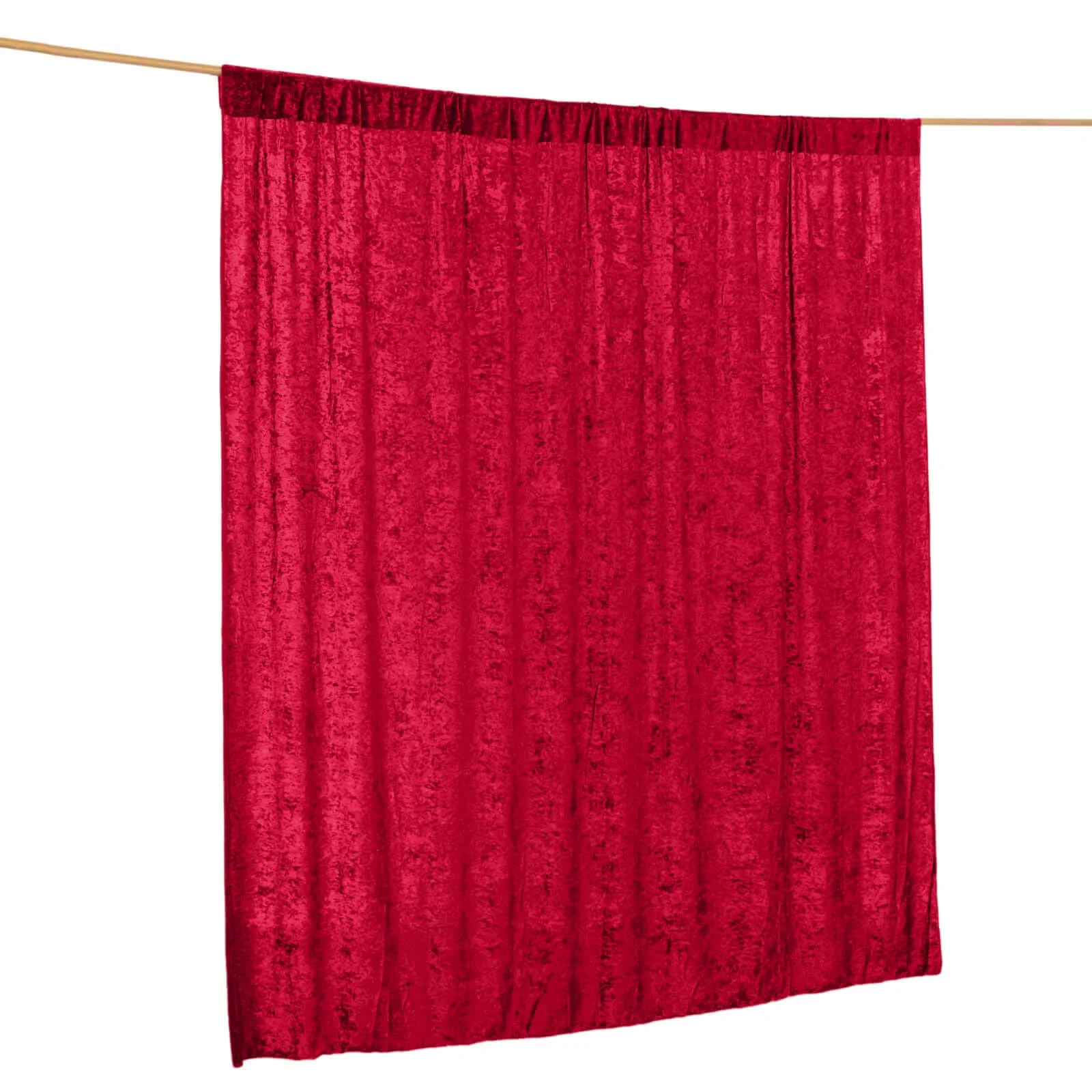 Red Crushed Velvet Backdrop Curtain – 8ft x 8ft Event Drape with Rod Pocket, Privacy Panel for Photo Booths & Events - Image 7