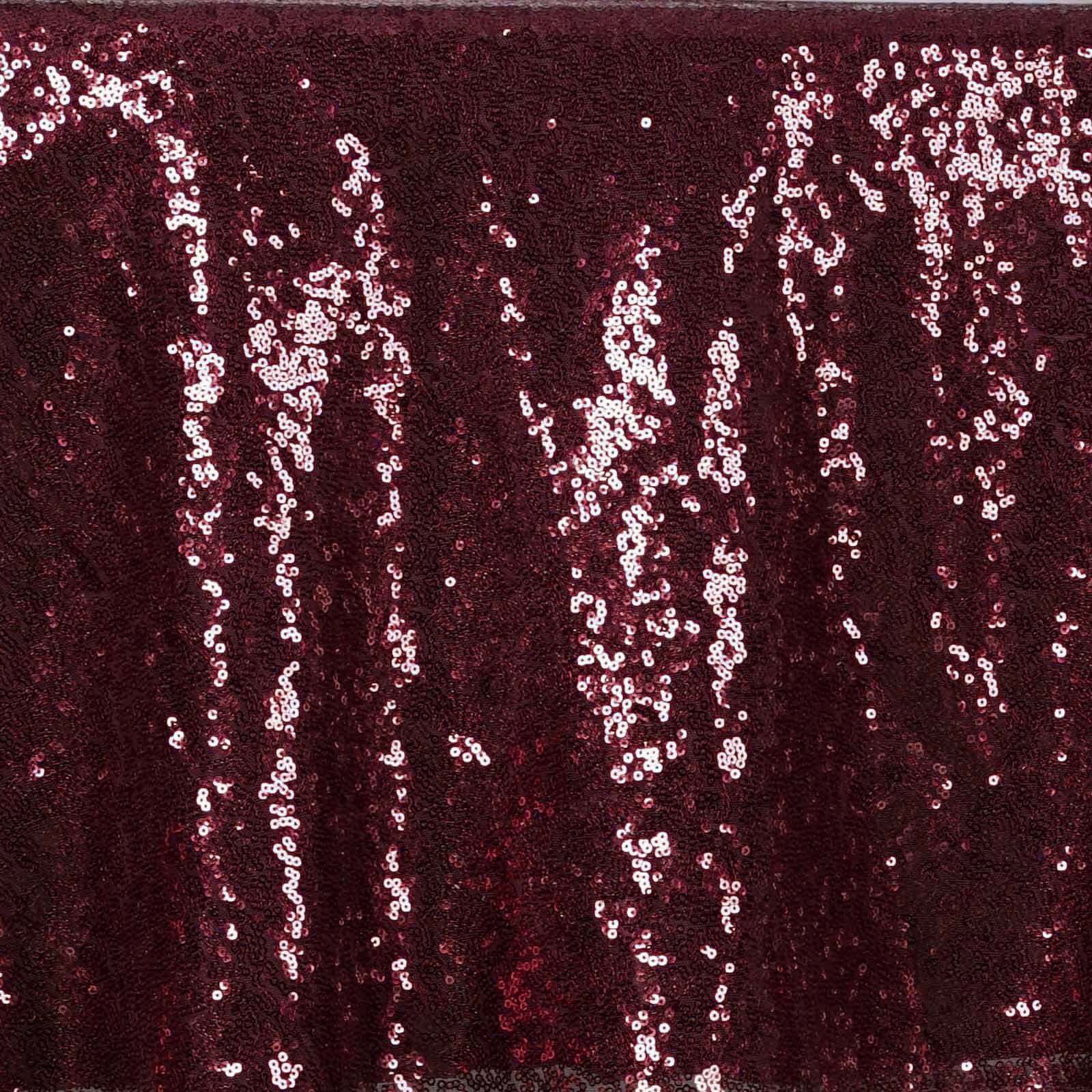 90" Burgundy Sequin Round Tablecloth - Image 3