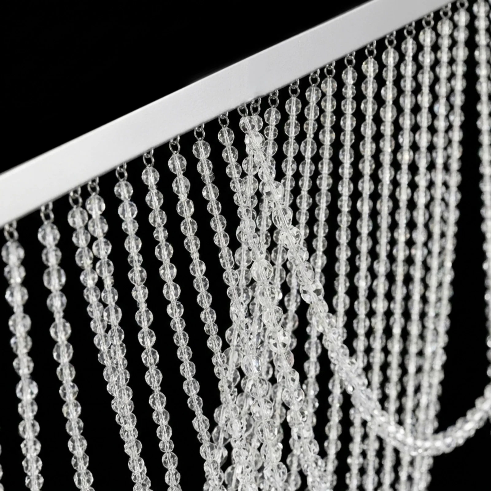 Clear Acrylic Beaded Curtain – Triple Swag Valance Backdrop for Doorway, Arch & Wall Décor, 6.5ft x 6.5ft - Image 2