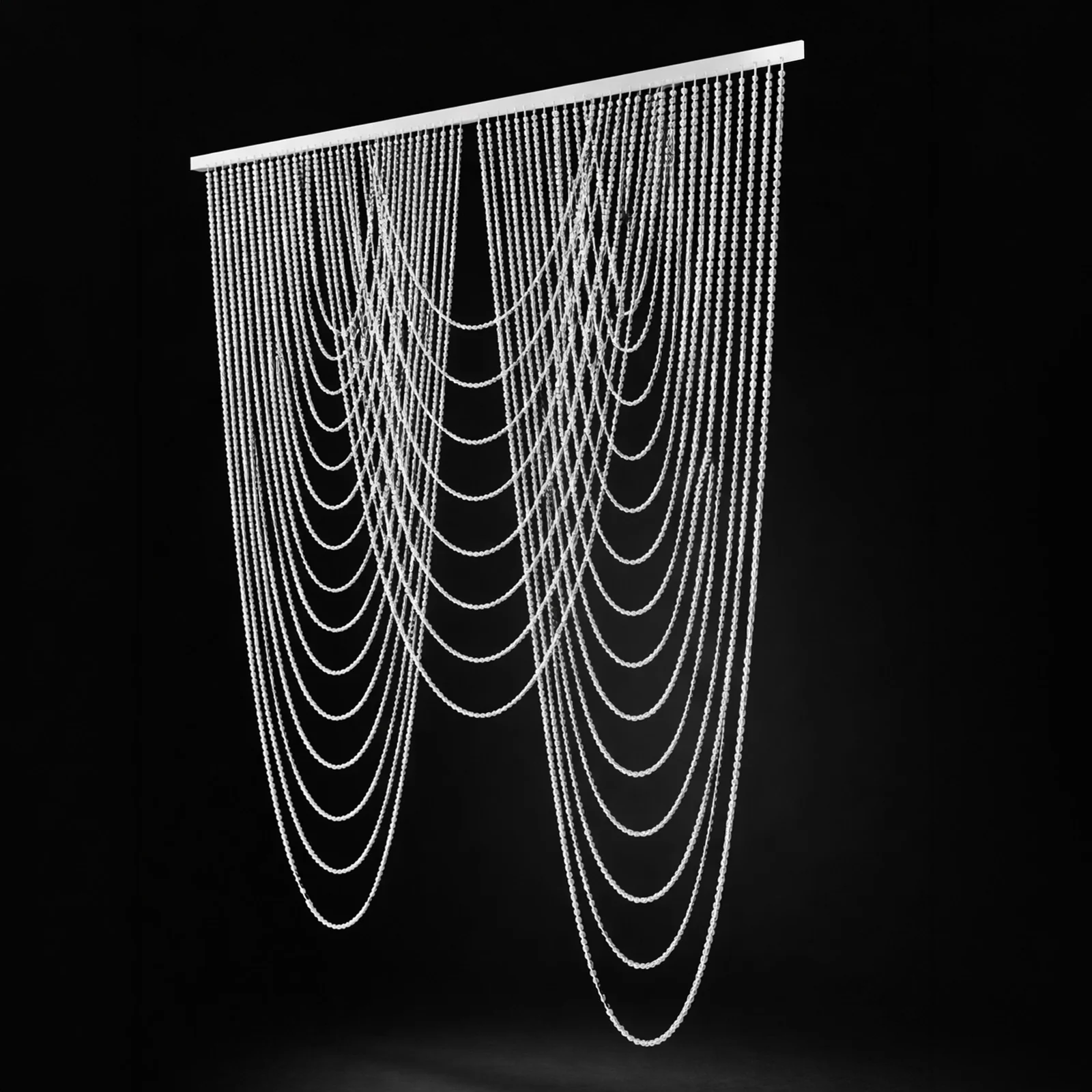 Clear Acrylic Beaded Curtain – Triple Swag Valance Backdrop for Doorway, Arch & Wall Décor, 6.5ft x 6.5ft - Image 3
