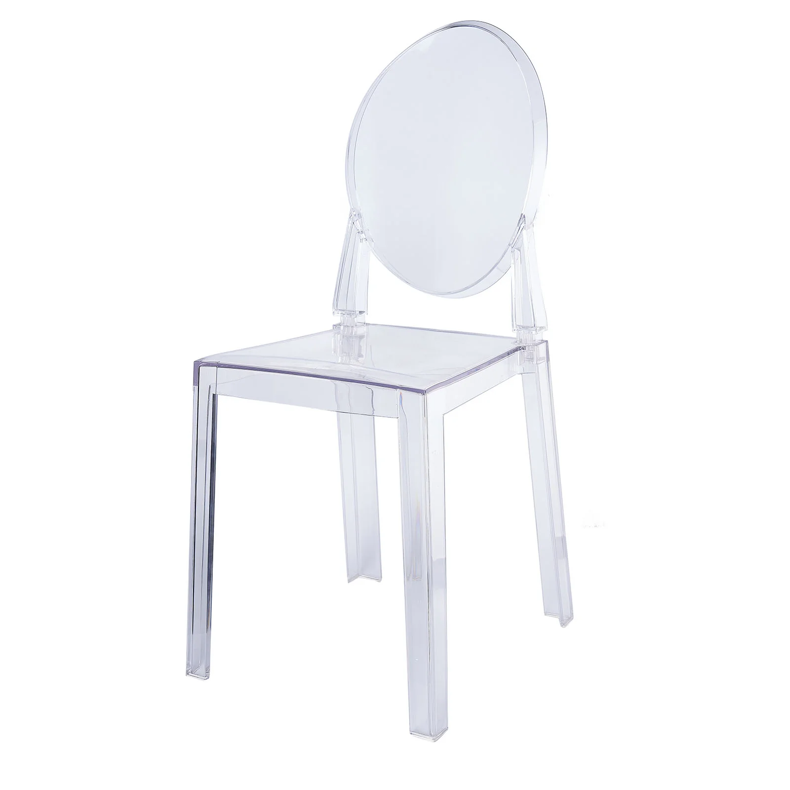 8-Pack Acrylic Ghost Chairs with Oval Back for Banquet Use Clear – Sleek Transparent Armless Accent Chairs for Weddings & Gatherings - Image 7