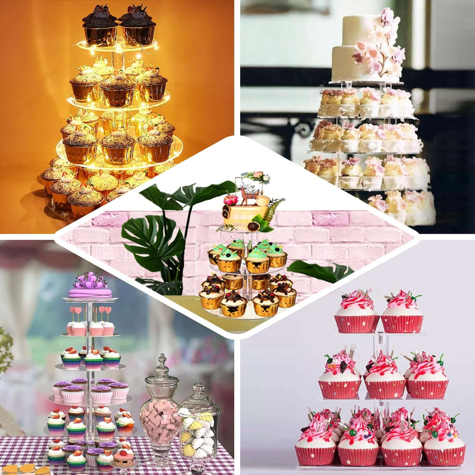 Acrylic Round DIY Cake Stand Plate Clear - Customized Tiered Dessert Display Holder for Treats Appetizers & Snacks - Image 5