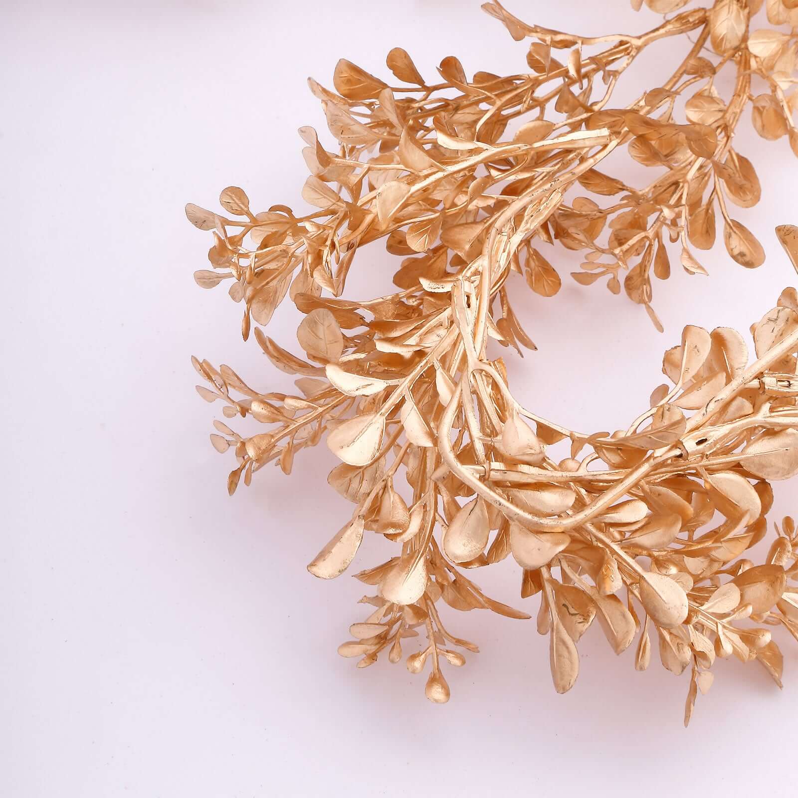 Artificial Boxwood Leaf Table Garland Metallic Gold - Versatile Faux Decorative Hanging Vine for Modern & Chic Event Styling 6ft - Image 11