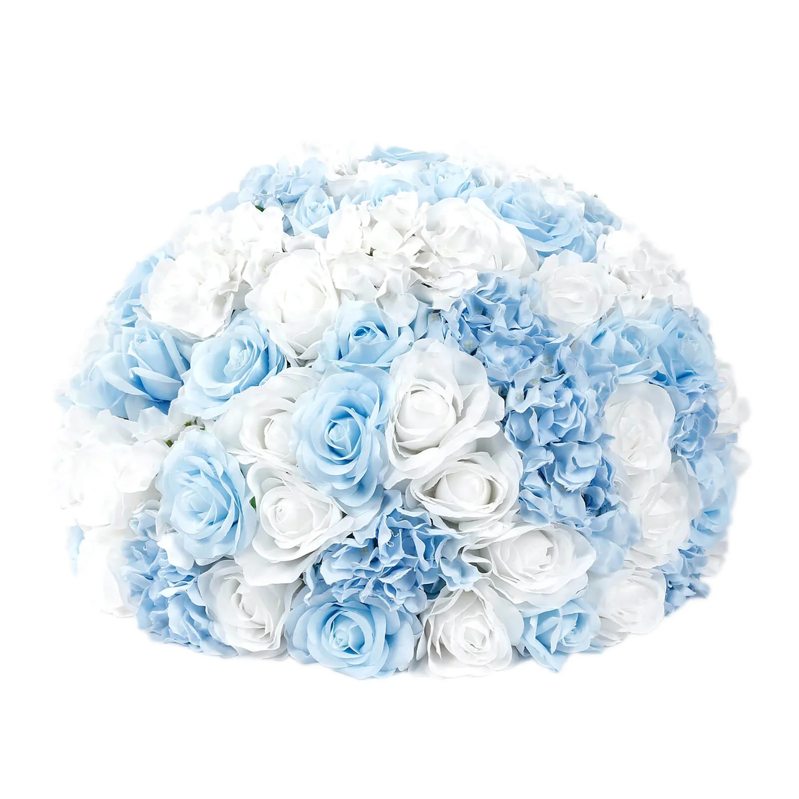 Pre-Arranged Silk Rose Wedding Centerpiece, Light Blue Artificial Rose Flower Balls Arrangement Table Decor - 20" - Image 2