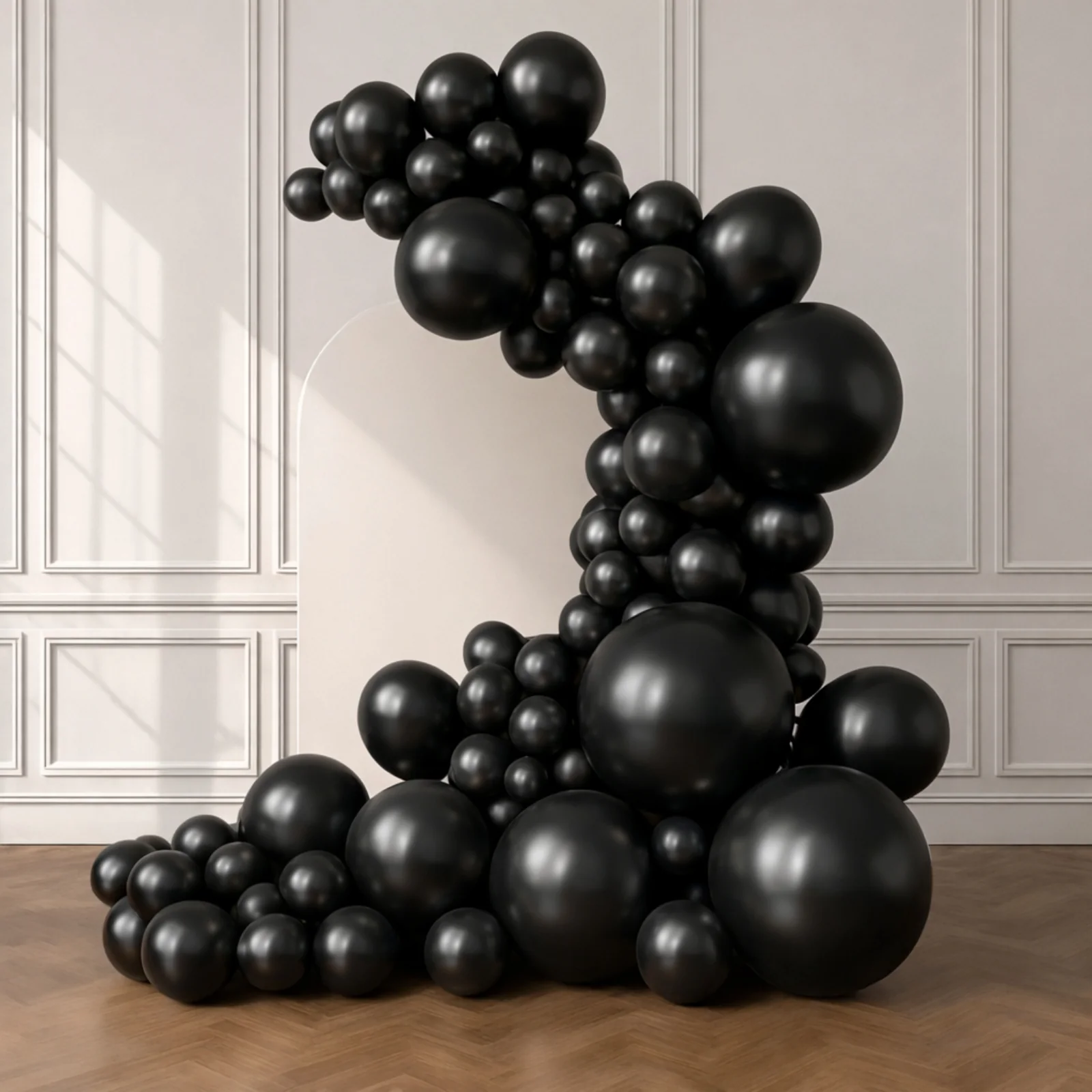 Set of 110 Black Balloon Garland Kit – Biodegradable Extra Strong Latex Balloons for Party Arch Décor - Image 2