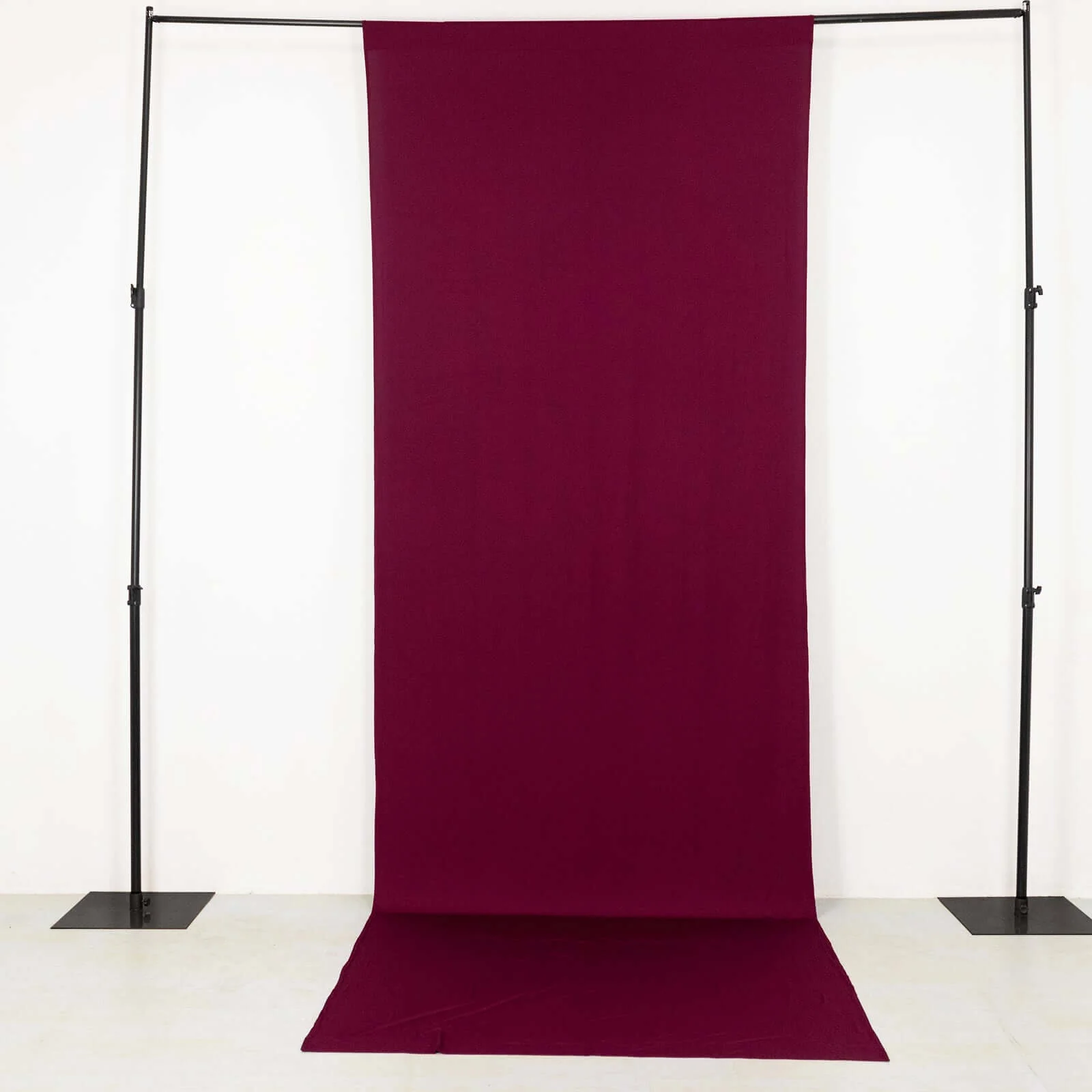 Burgundy 4-Way Stretch Spandex Event Curtain Drapes, Wrinkle Free Backdrop Event Panel with Rod Pockets - 5ftx14ft - Image 3