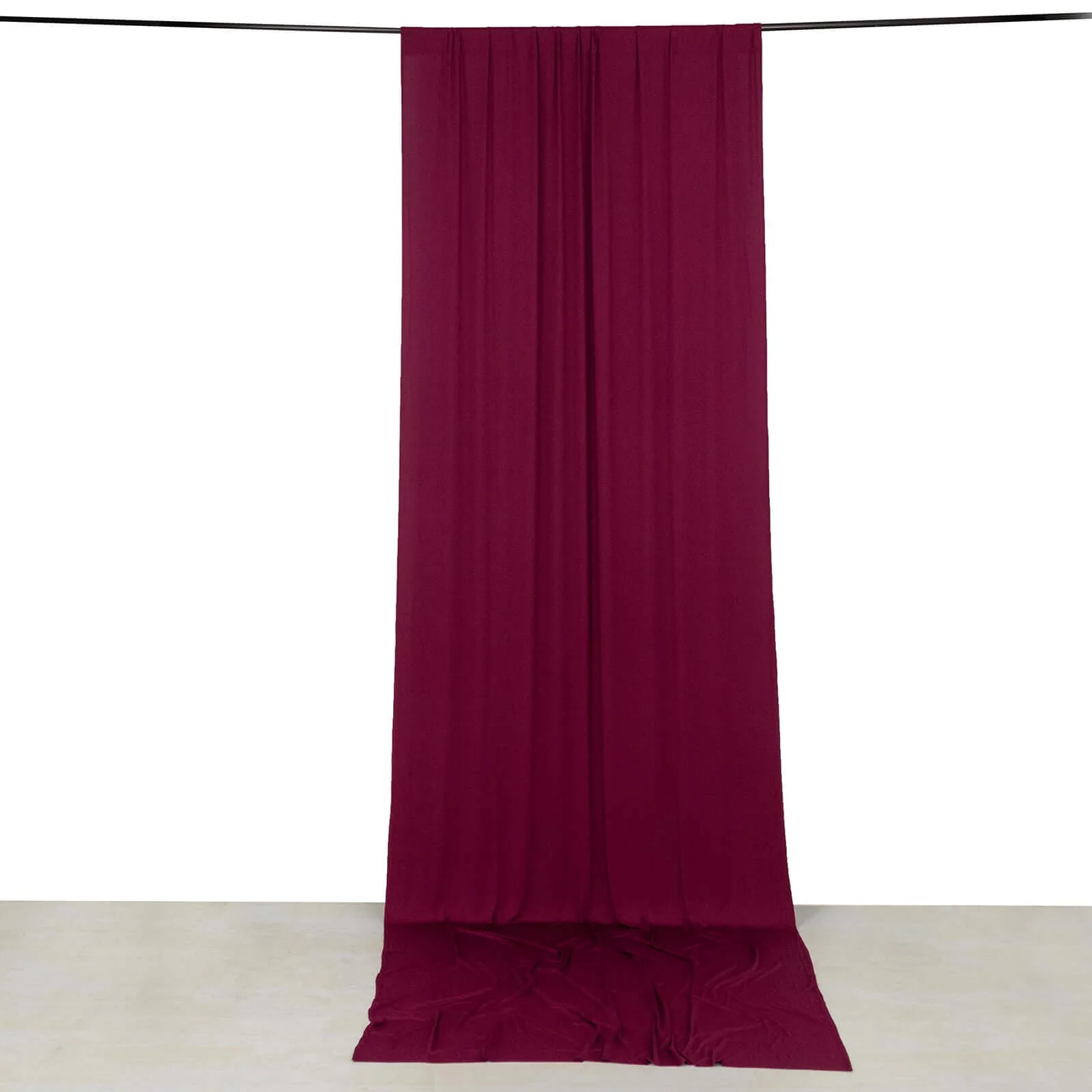 Burgundy 4-Way Stretch Spandex Event Curtain Drapes, Wrinkle Free Backdrop Event Panel with Rod Pockets - 5ftx14ft - Image 7