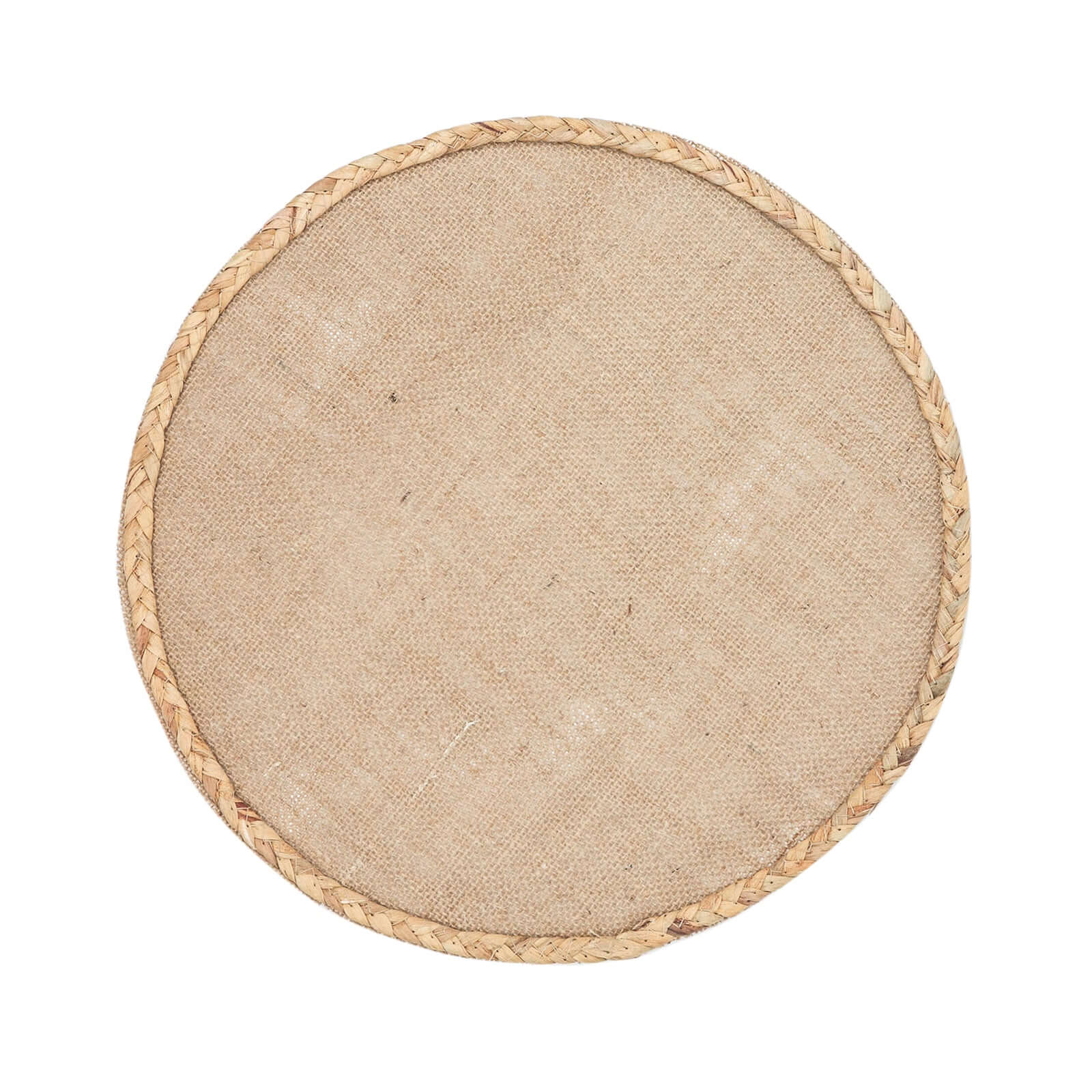 4-Pack Placemats Braided Edge Design Natural Burlap Jute Round - Rustic Farmhouse Style with Trim 15" - Image 8