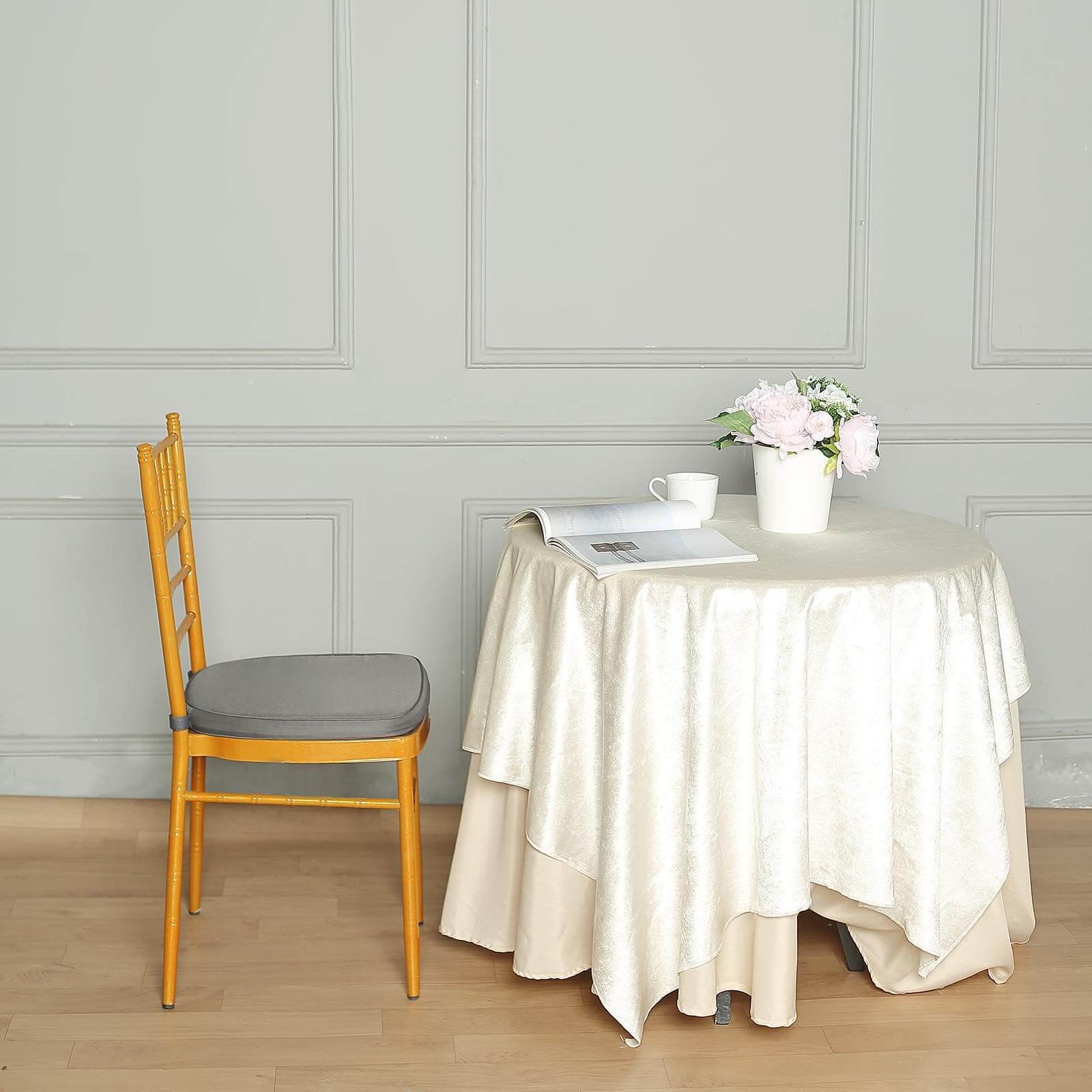 Chiavari Chair Cushion with 1.5" Thick Memory Foam and Ties Charcoal Gray - Stylish Removable Cover for Comfort - Image 6