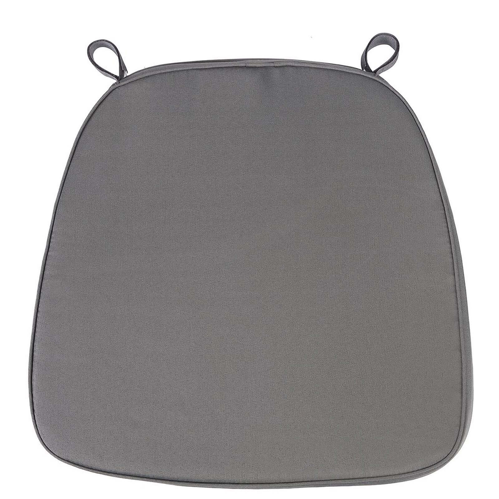 Chiavari Chair Cushion with 1.5" Thick Memory Foam and Ties Charcoal Gray - Stylish Removable Cover for Comfort - Image 8